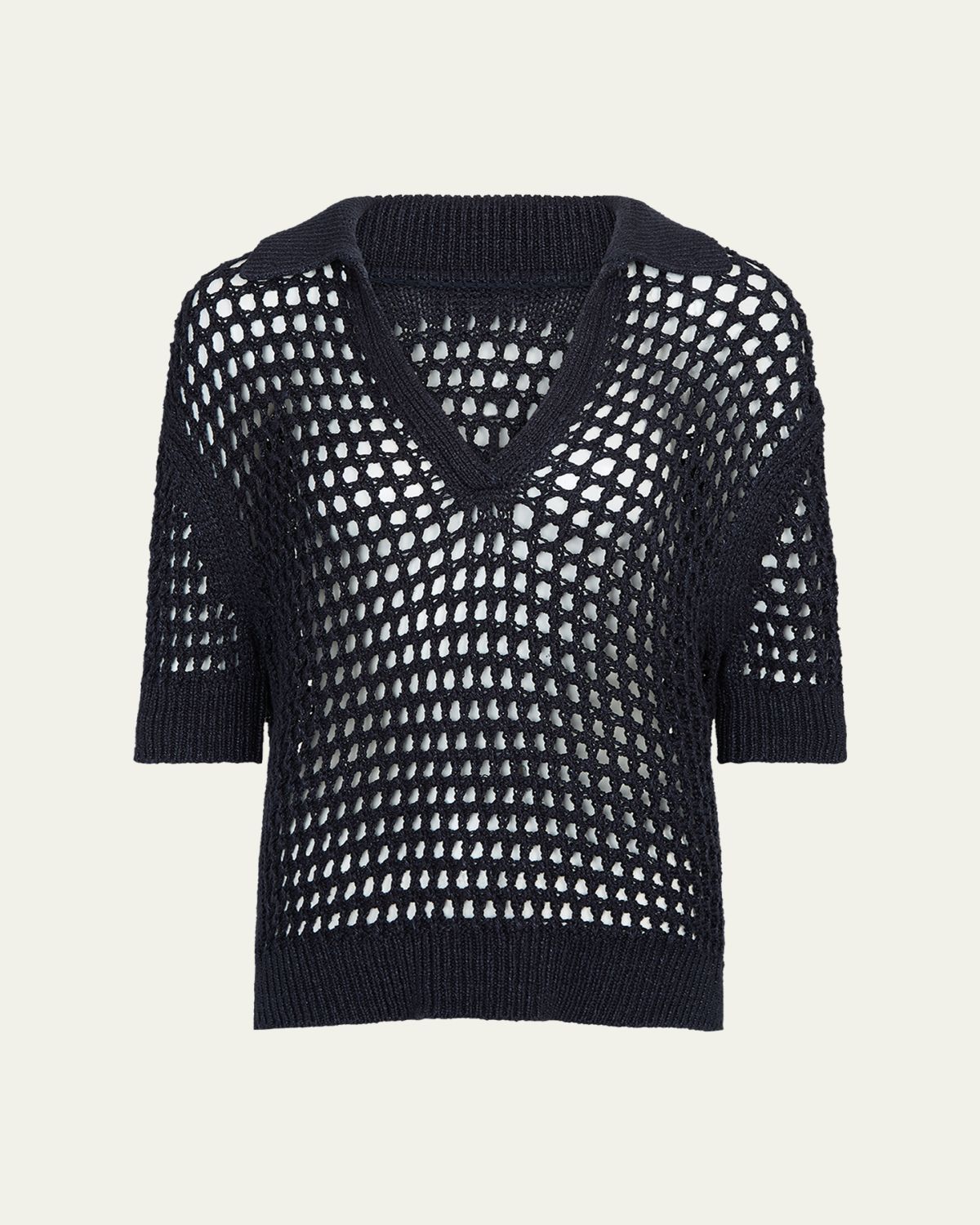 TWP Unspoken Truth Open-Knit Polo