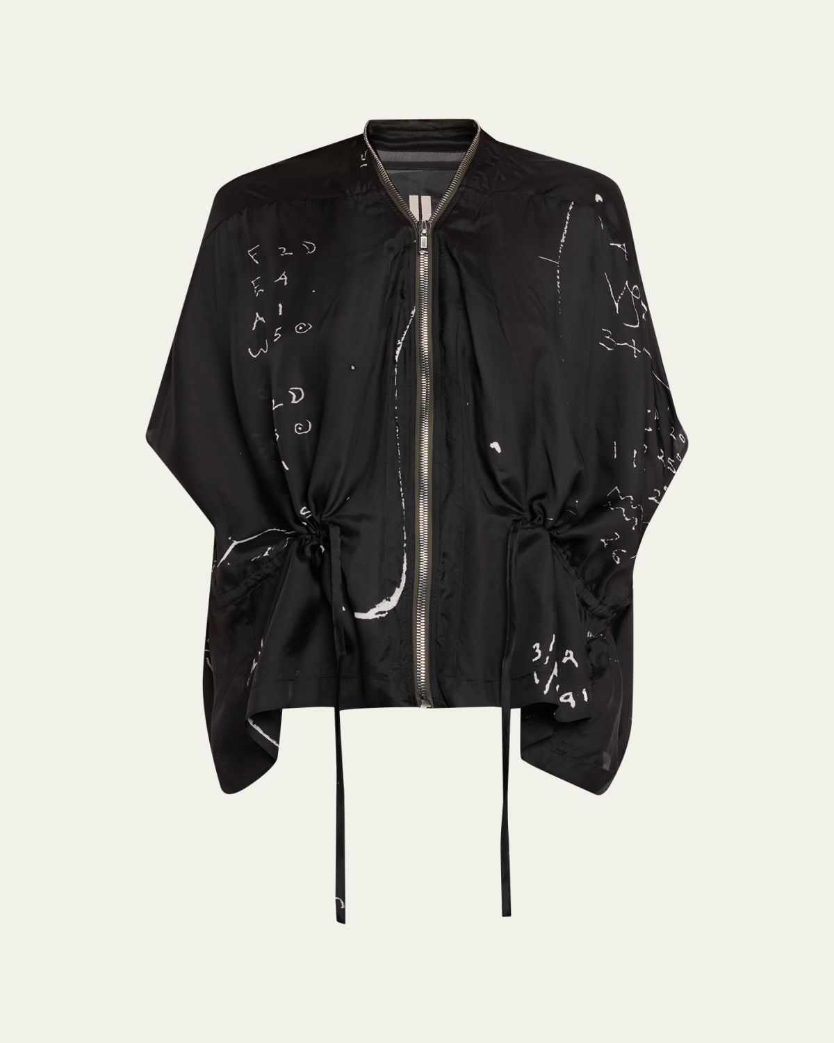 Rick Owens Sail Equation-Print Short-Sleeve Zip Jacket