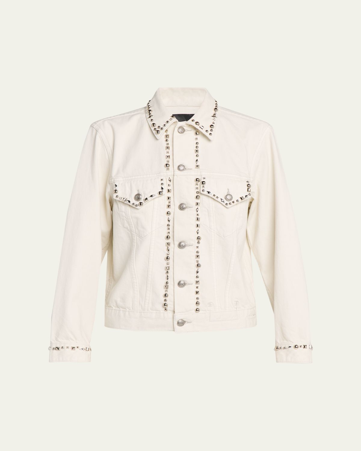 R13 Shrunken Studdded Denim Jacket