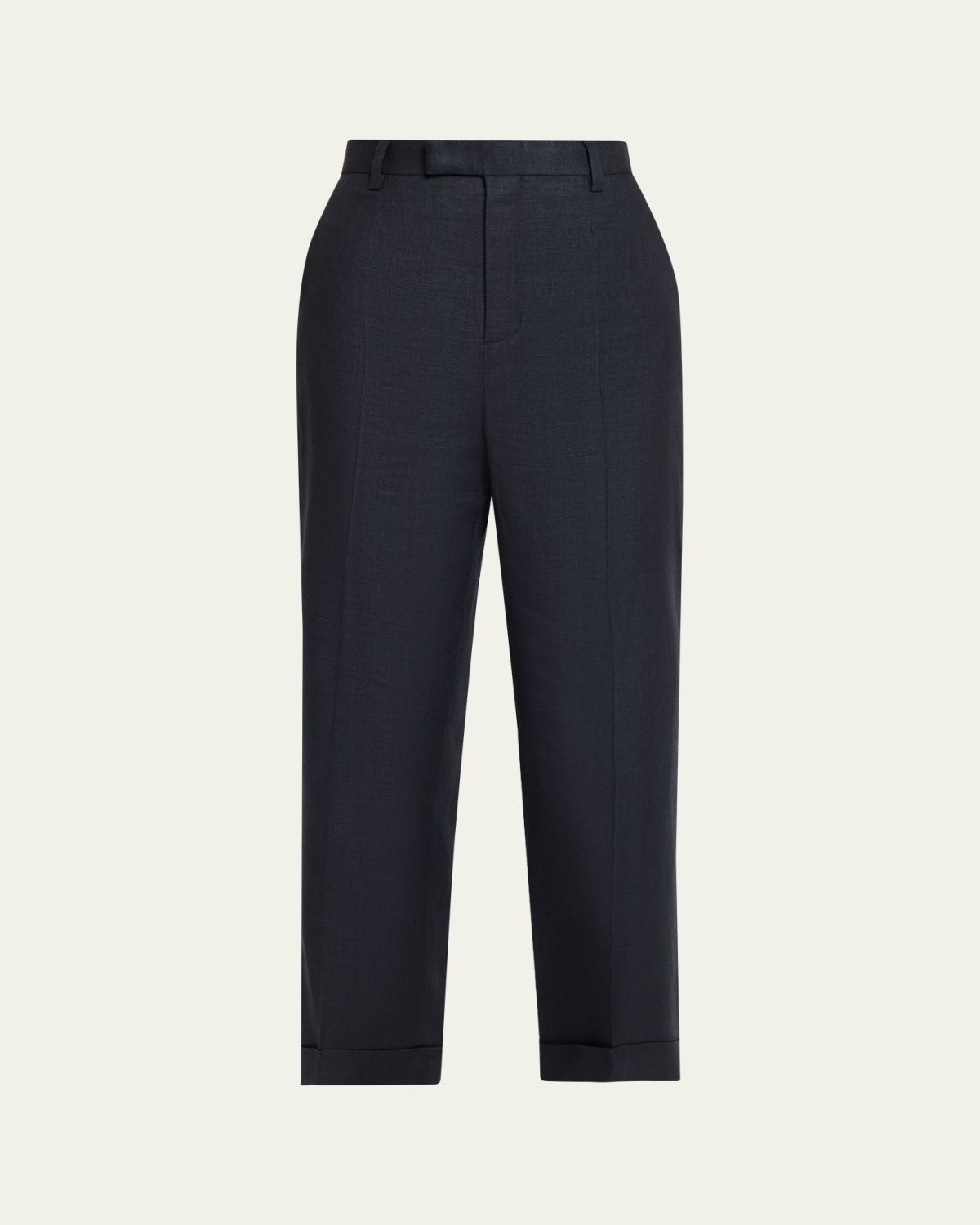Loro Piana Louis Linen-Wool Cropped Trousers