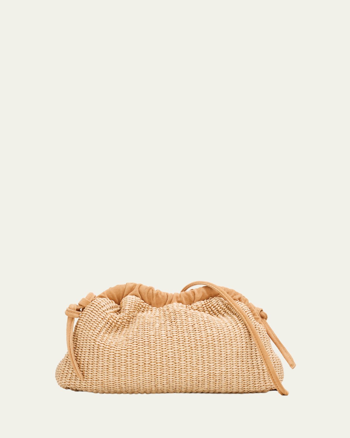 Mansur Gavriel Cloud Mini Woven Raffia Clutch Bag