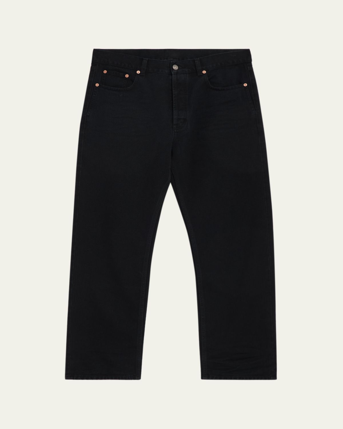 Saint Laurent Men's Black Denim Straight-Leg Jeans