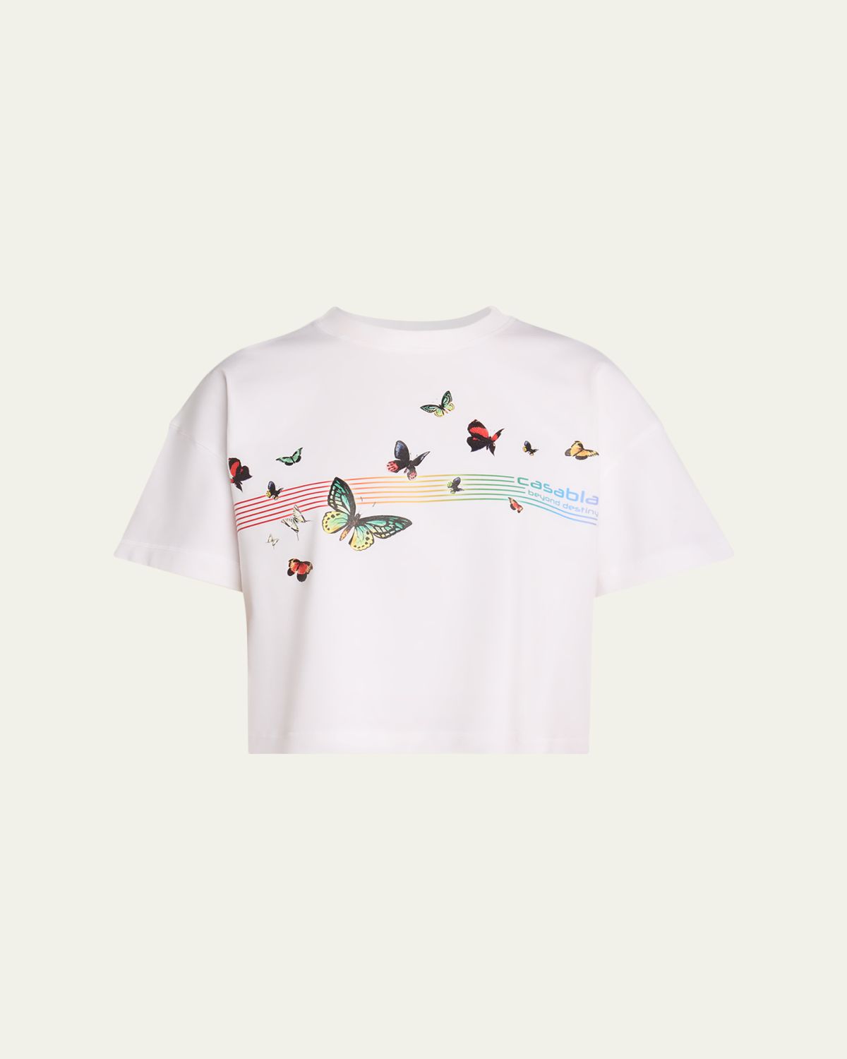 CASABLANCA Butterfly Boxy Crop T-Shirt