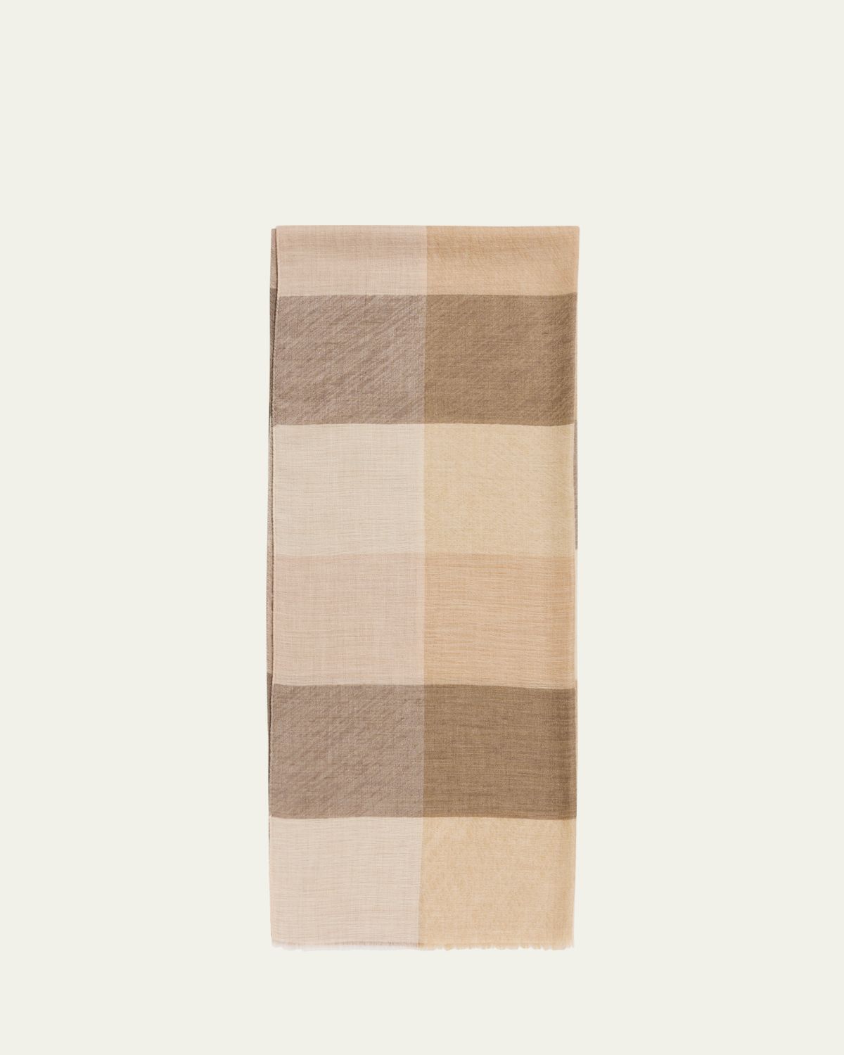 PIACENZA 1733 Men's Cashmere Maxi-Check Eyelash Fringe Scarf