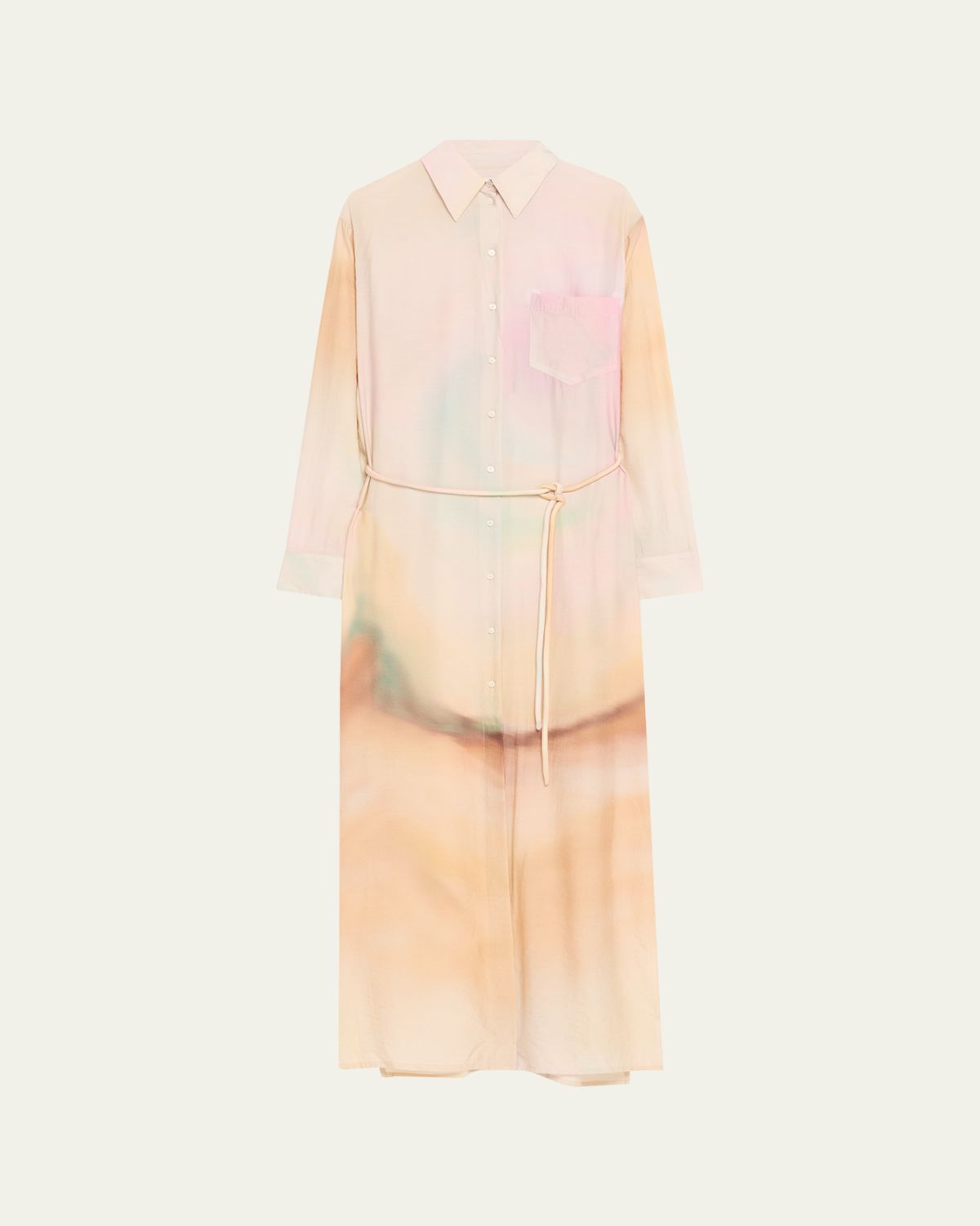 Nanushka Iria Long-Sleeve Tie-Dye Shirtdress