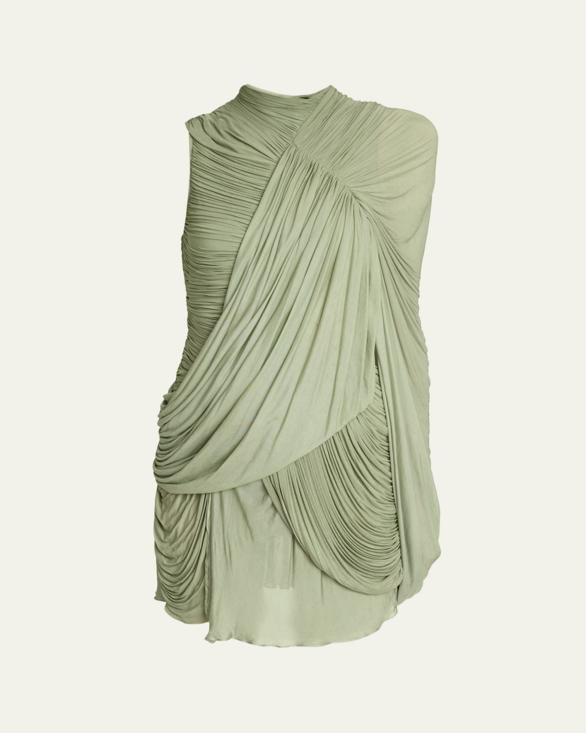Balmain One-Shoulder Draped Mini Dress
