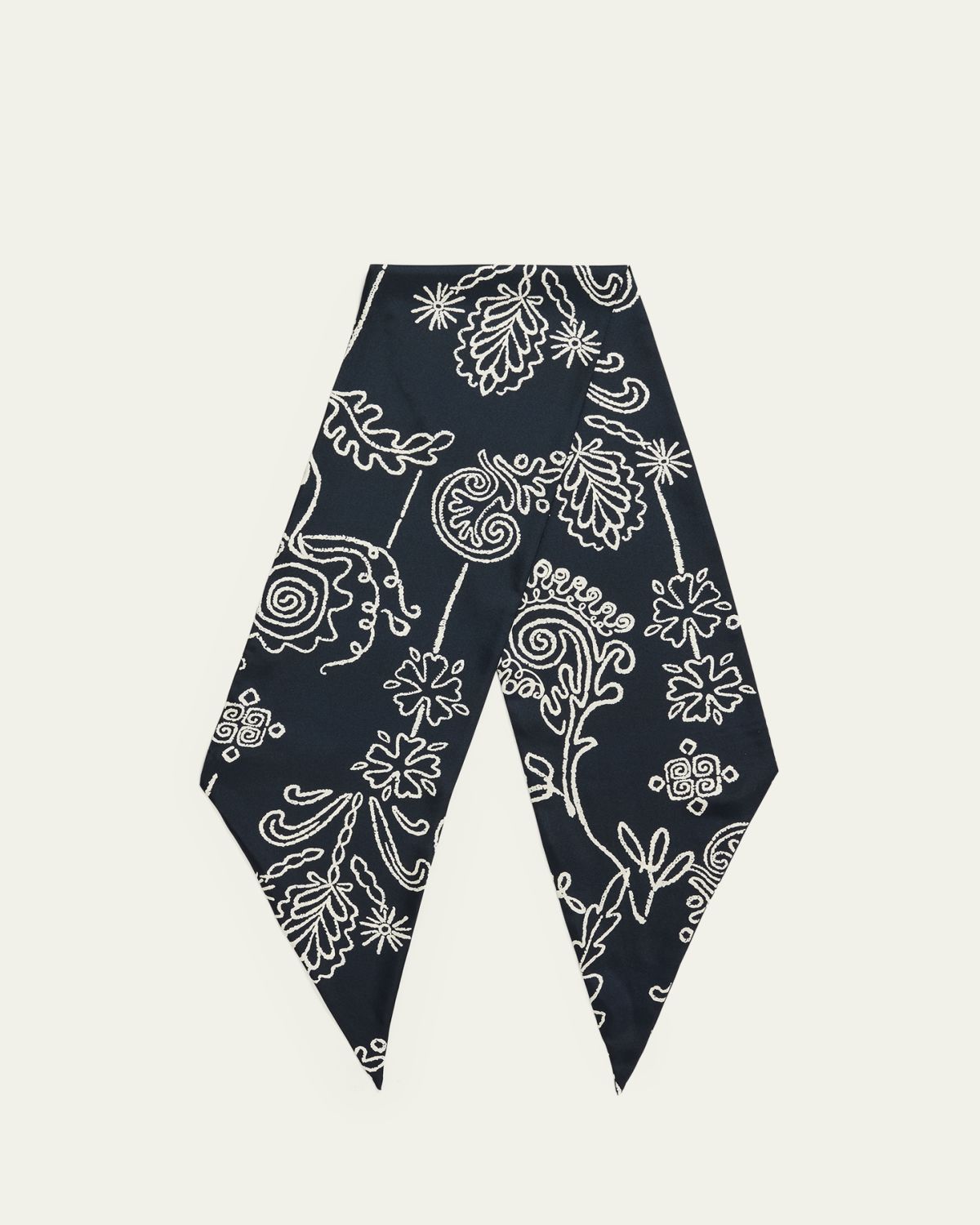 Giorgio Armani Men 's Floral Artwork Silk Neck Scarf