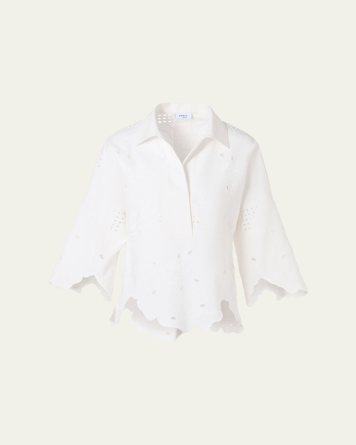 Akris punto Cotton Poplin Scalloped Blouse | Thumbnail 6 Akris punto Cotton Poplin Scalloped Blouse | Thumbnail 6
