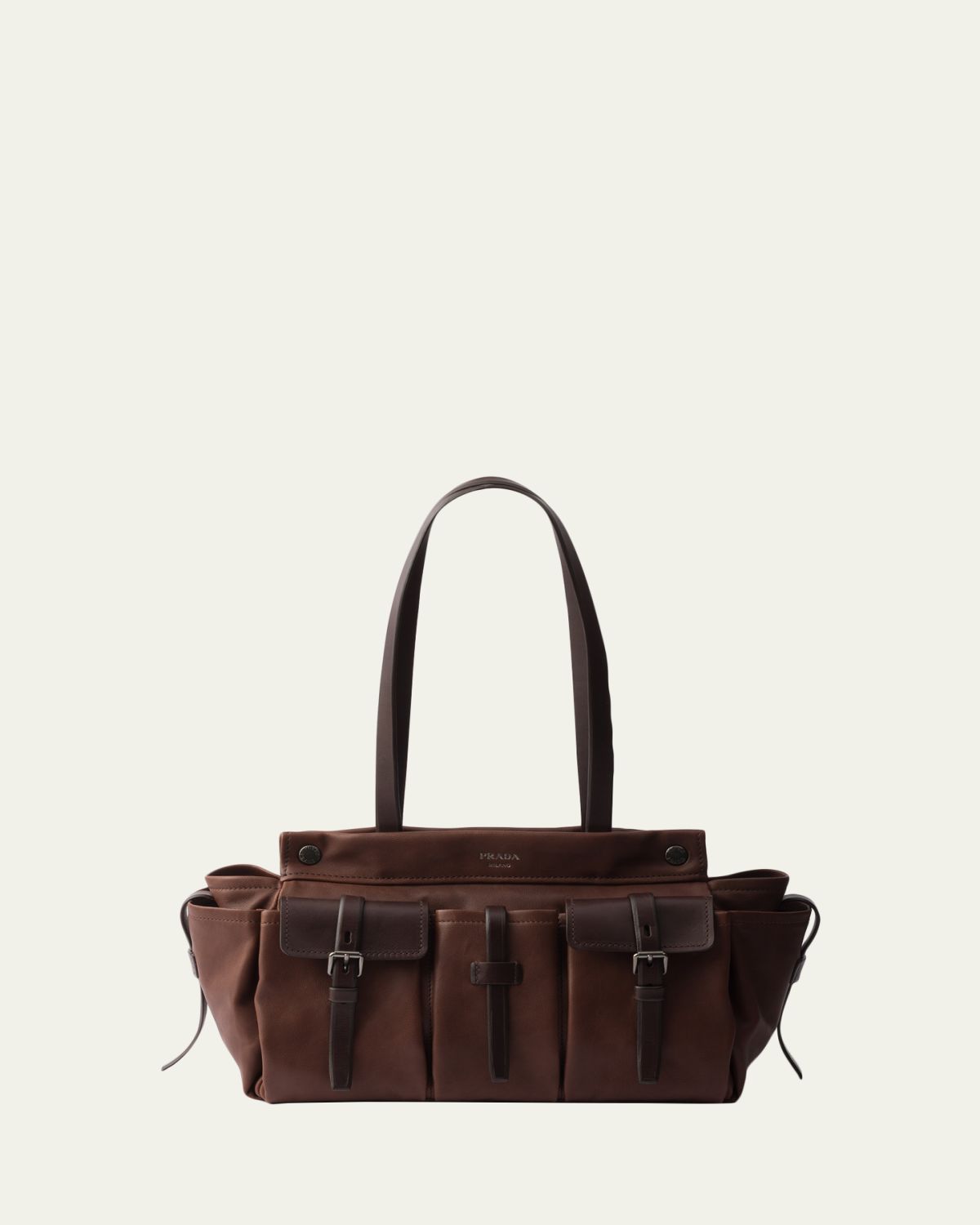 Prada Route Large Leather Tote Bag - Women's Bags