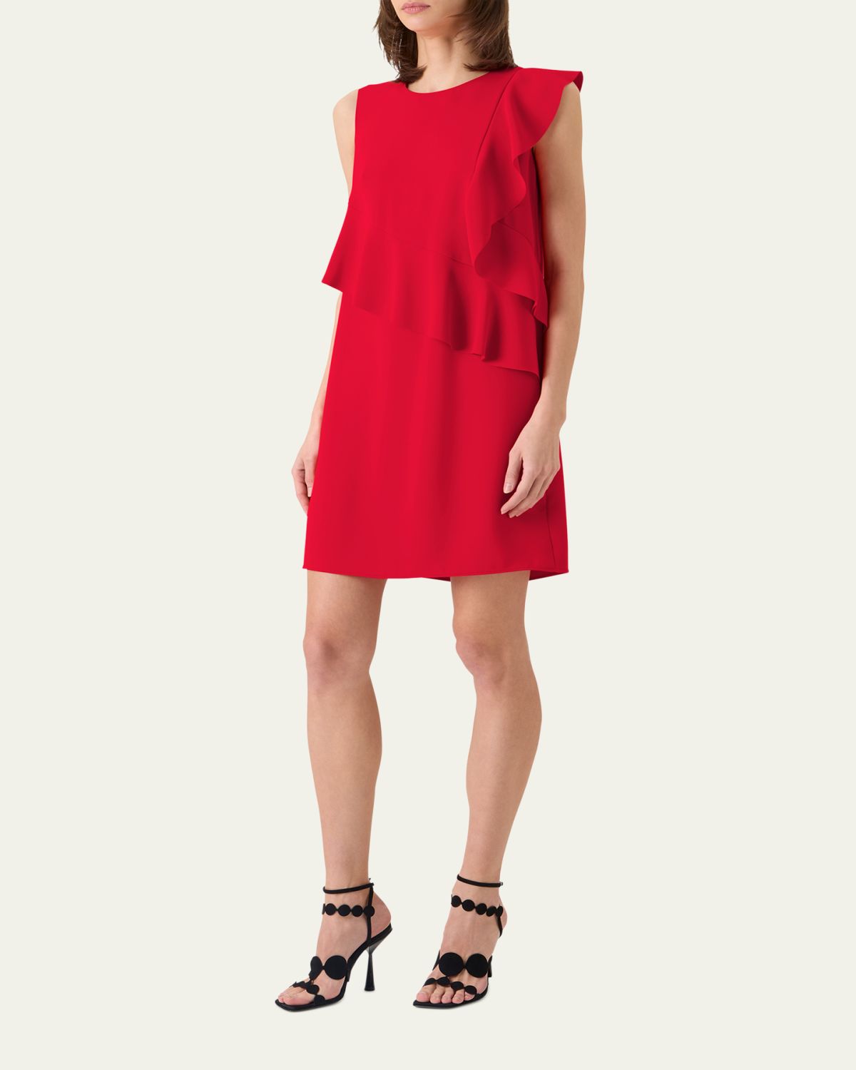 Akris punto Ruffle Sleeveless Mini Shift Dress | Thumbnail 4