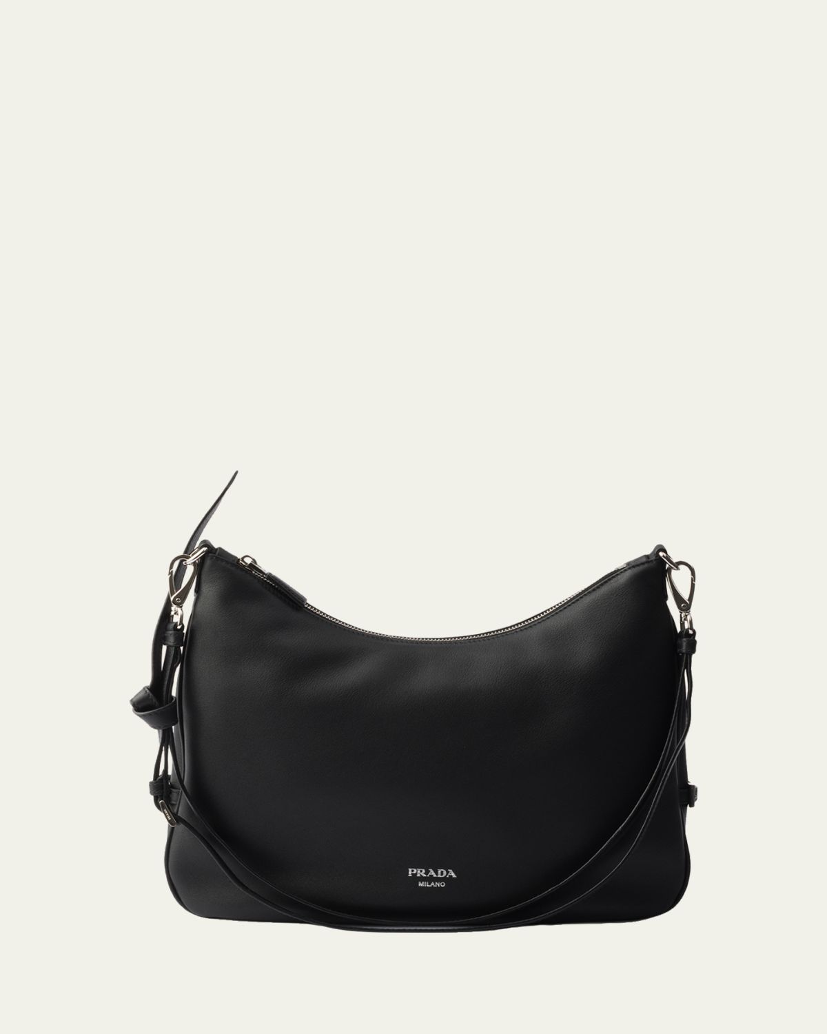 Prada Fold Large Leather Shoulder Bag