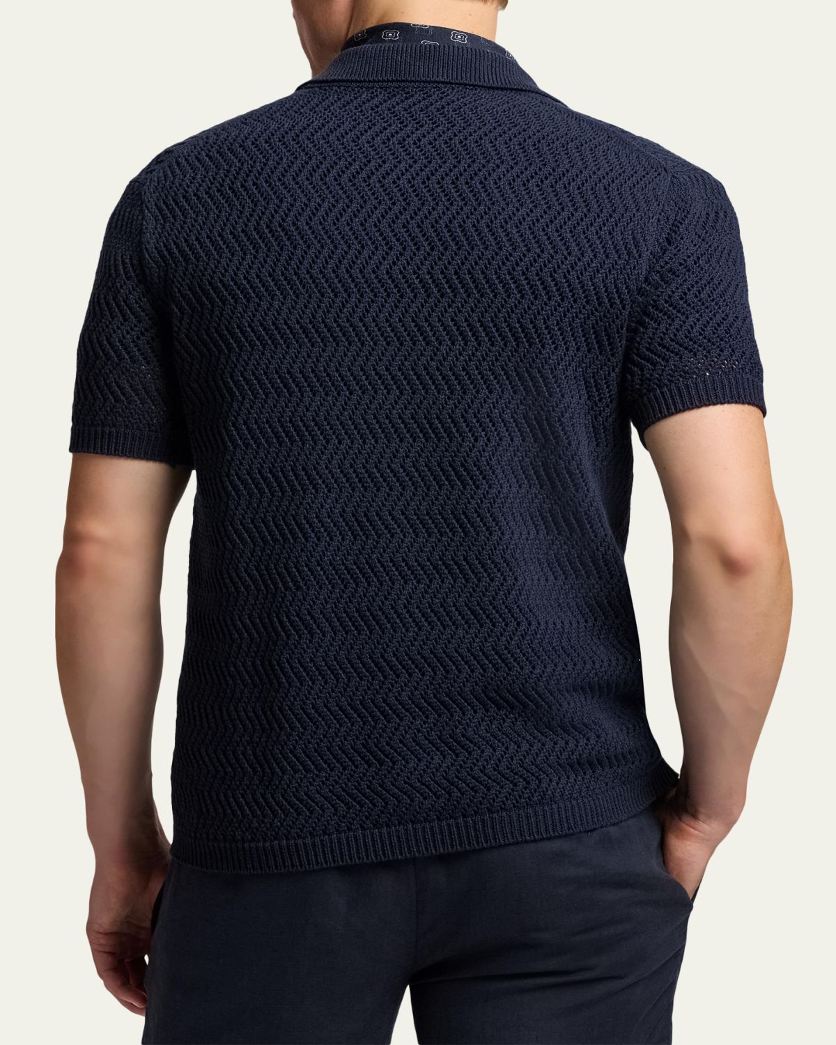 Ralph Lauren Purple Label Men's Cotton Textured Knit Short-Sleeve Shirt | Thumbnail 3 Ralph Lauren Purple Label Men's Cotton Textured Knit Short-Sleeve Shirt | Thumbnail 3