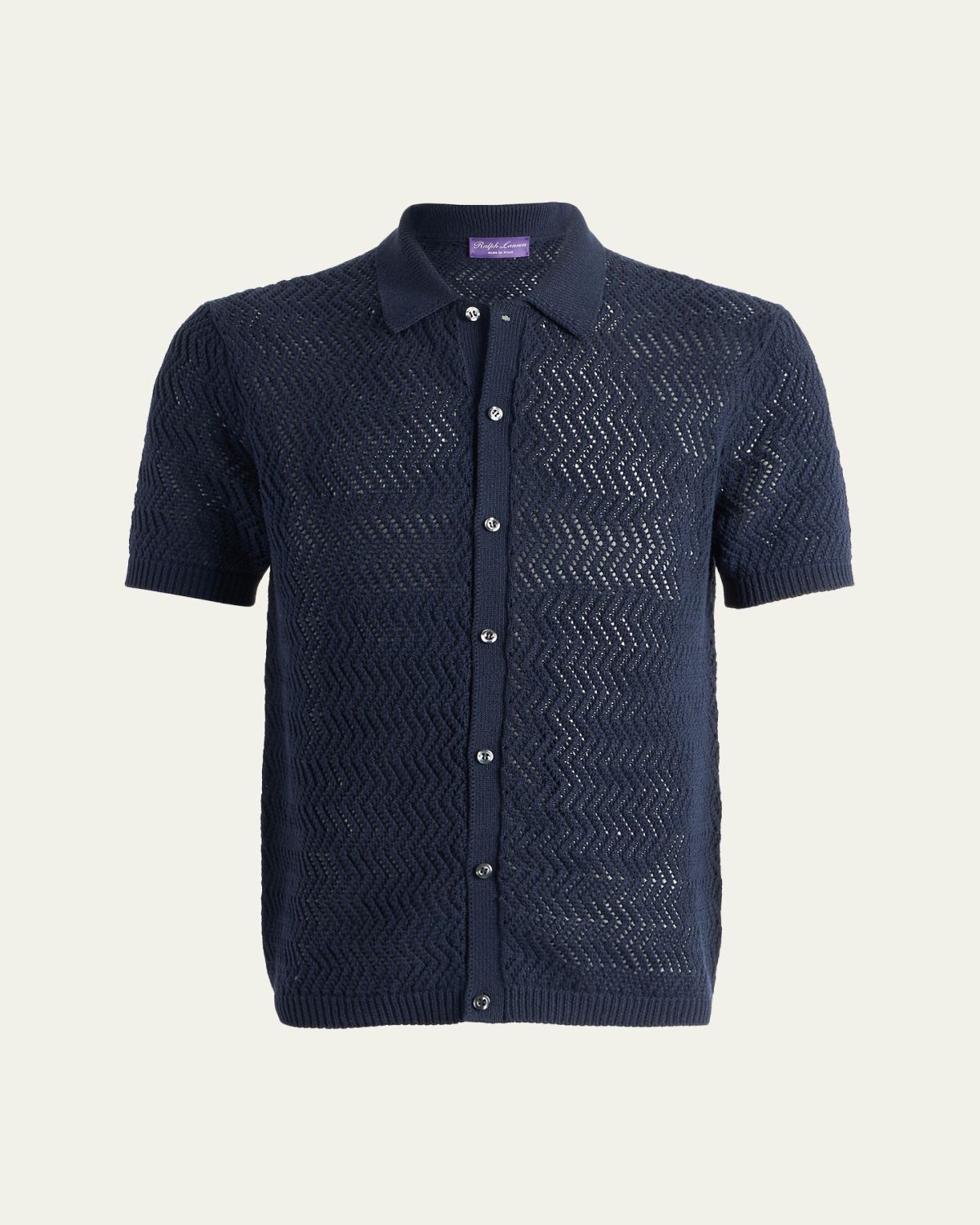 Ralph Lauren Purple Label Men's Cotton Textured Knit Short-Sleeve Shirt