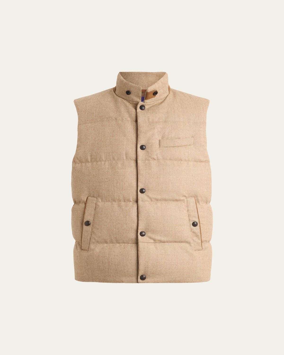 Ralph Lauren Purple Label Men's Whitwell Plaid Wool Down Vest