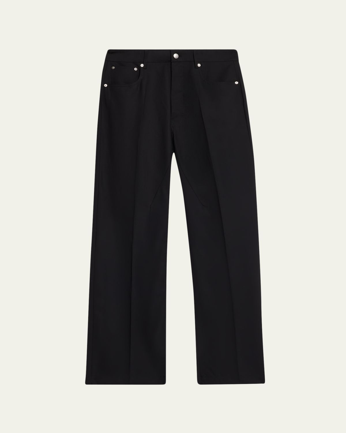 Rick Owens Men's Geth Paper Wool Wide-Leg Jeans