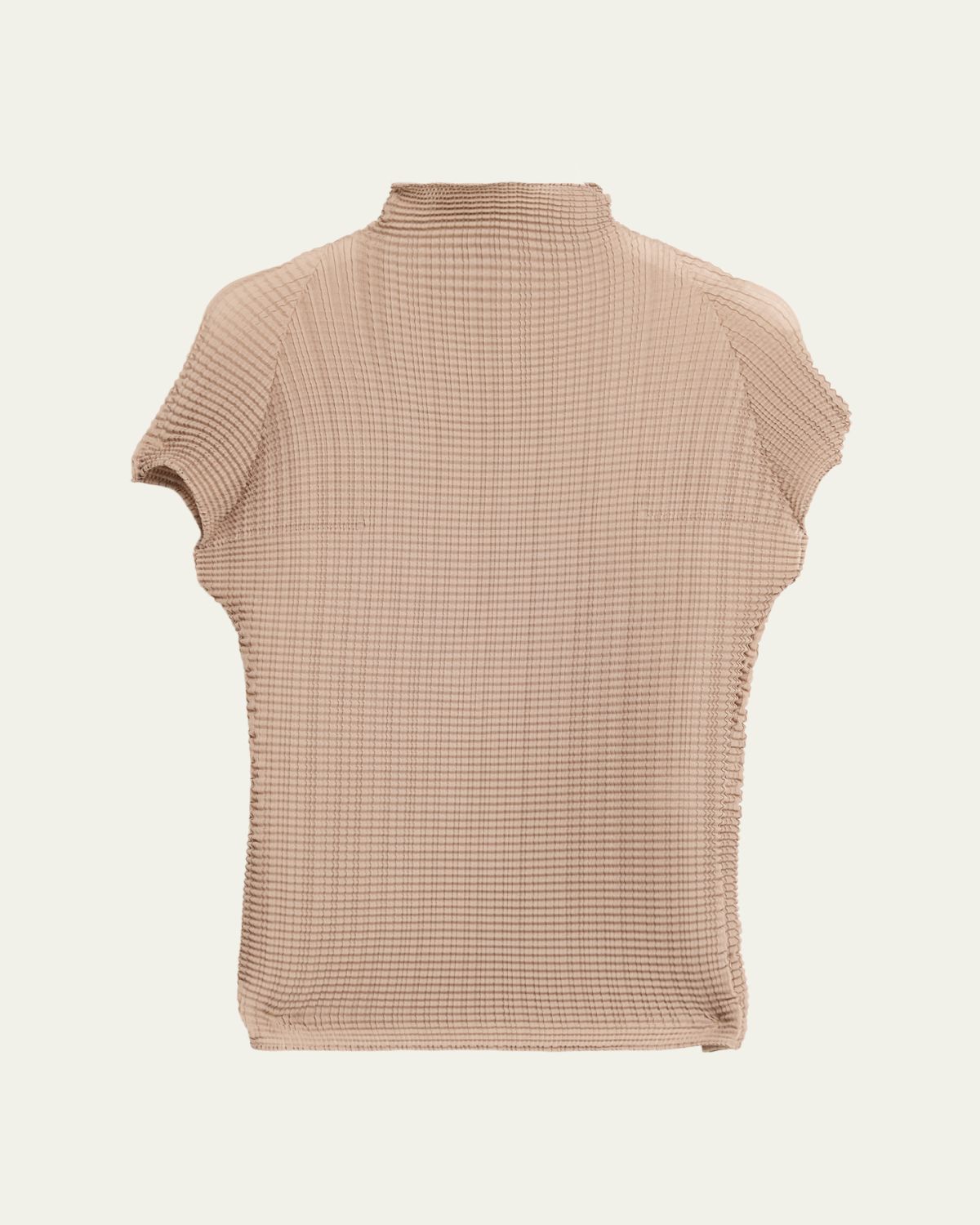 Issey Miyake Wooly Pleats Mock-Neck Top