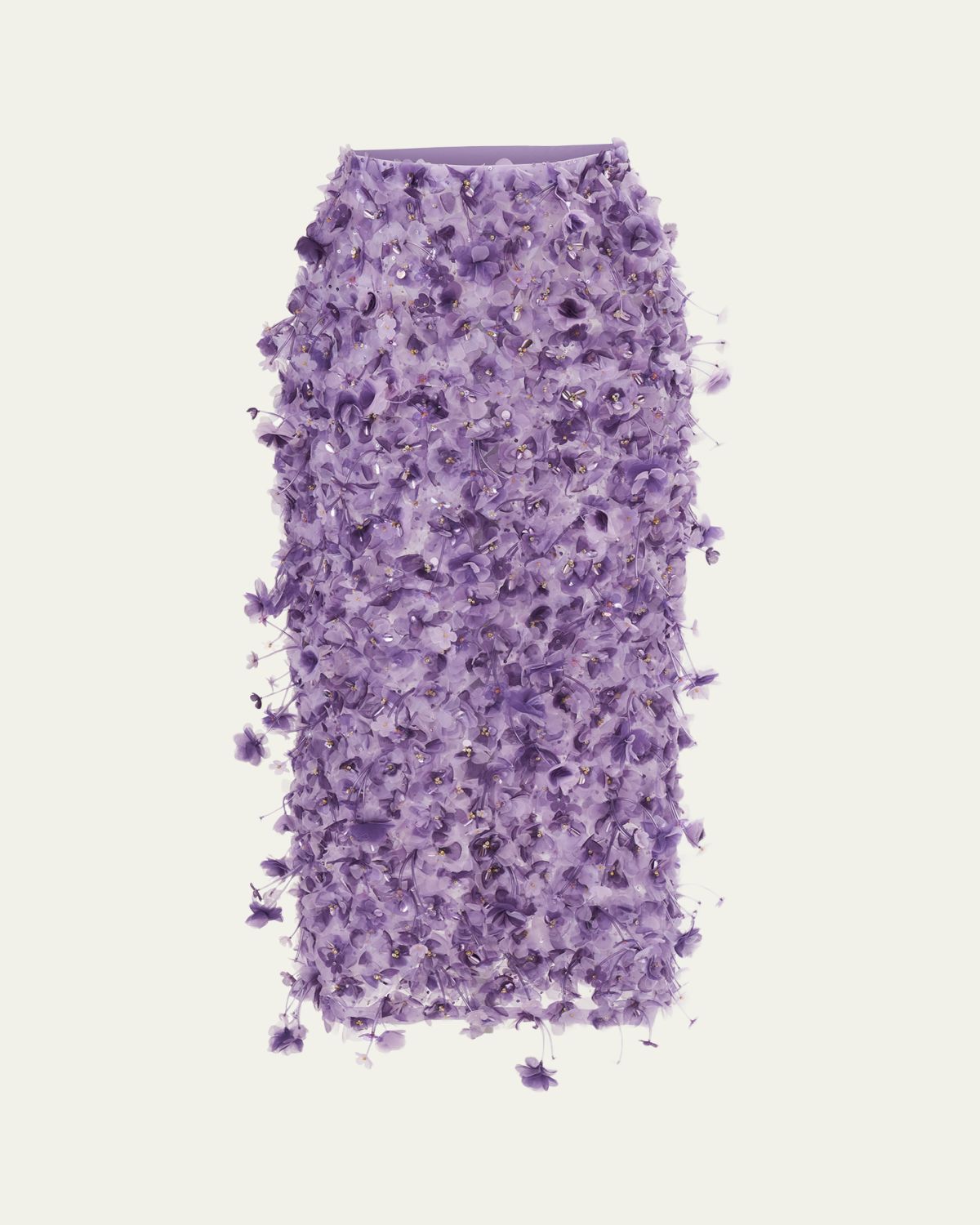Carolina Herrera 3D Floral Embellished Pencil Skirt
