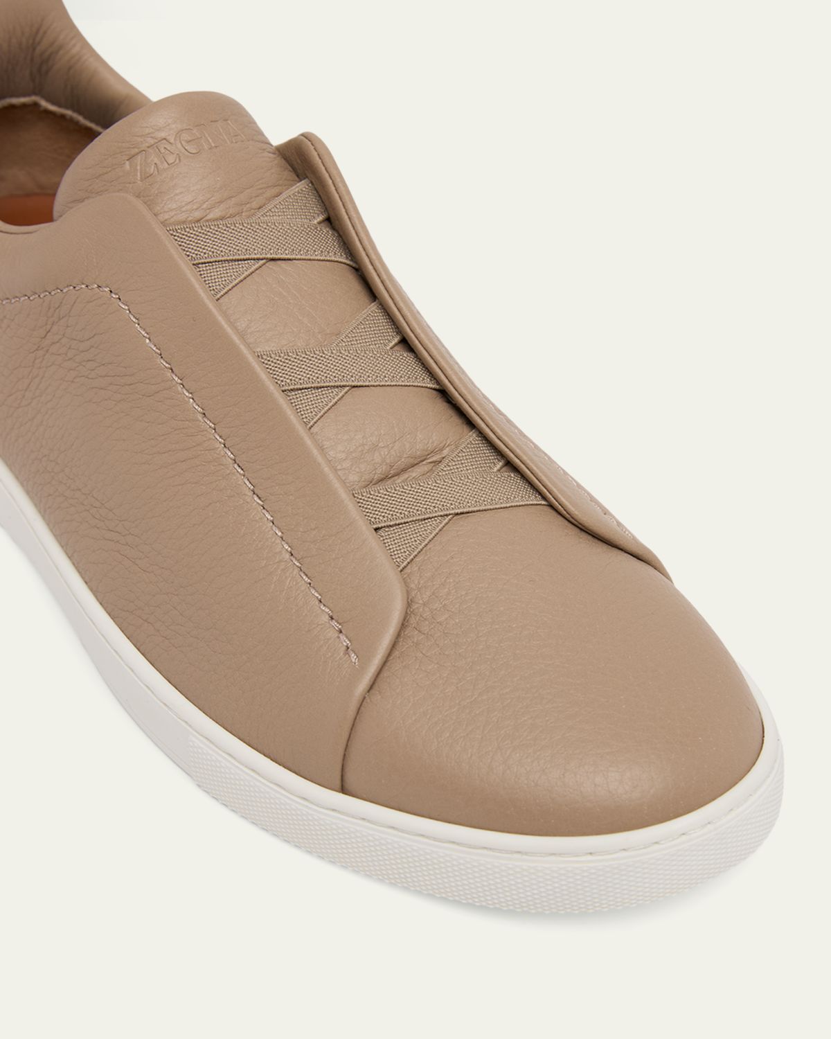 ZEGNA Men's Deerskin Triple Stitch Sneakers | Thumbnail 3
