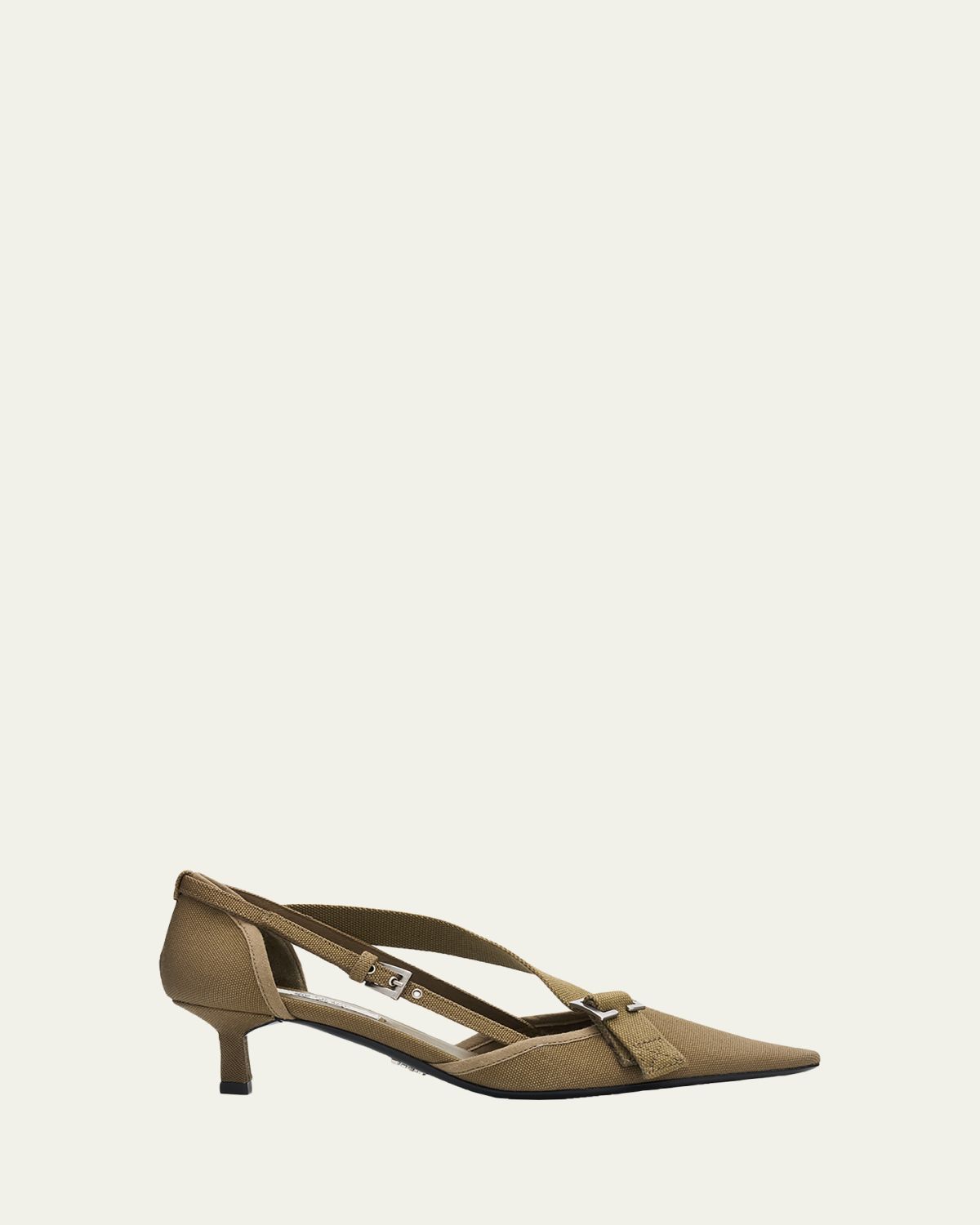 Prada 45mm Asymmetric Canvas Pumps - Women's Shoes