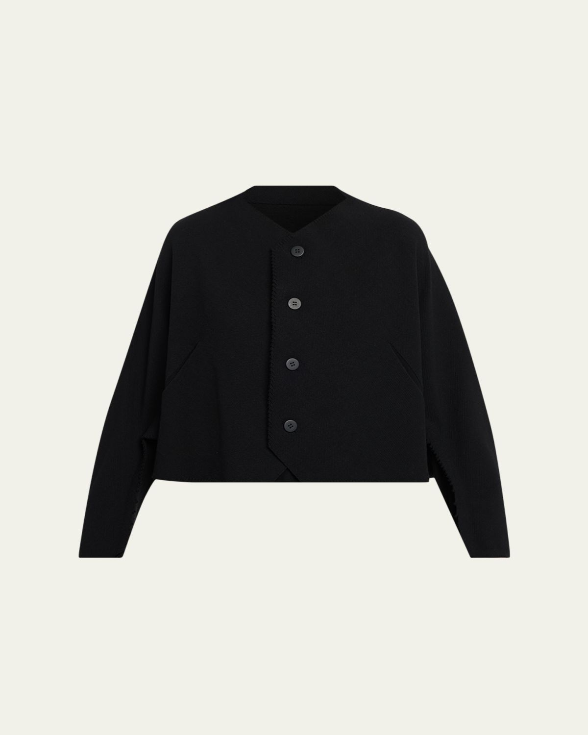 Issey Miyake Campagne Stretch Cotton Cardigan