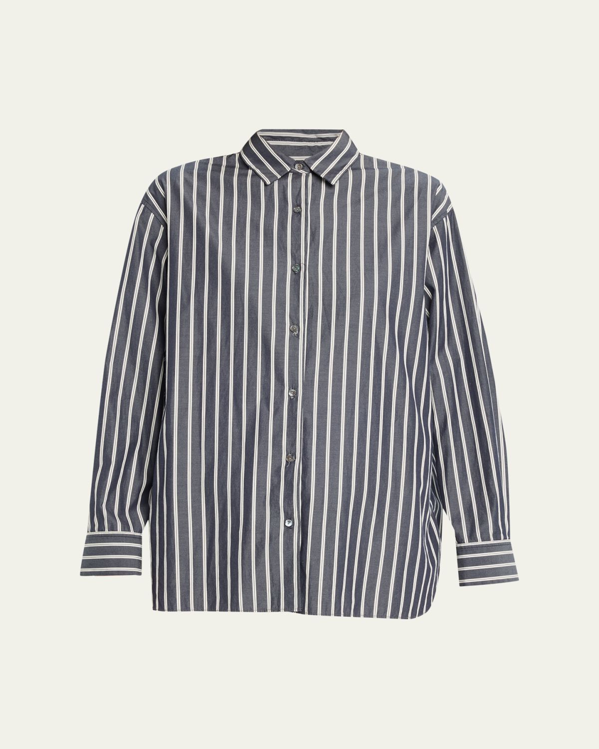 Nili Lotan Yorke Striped Oversized Button-Down Shirt
