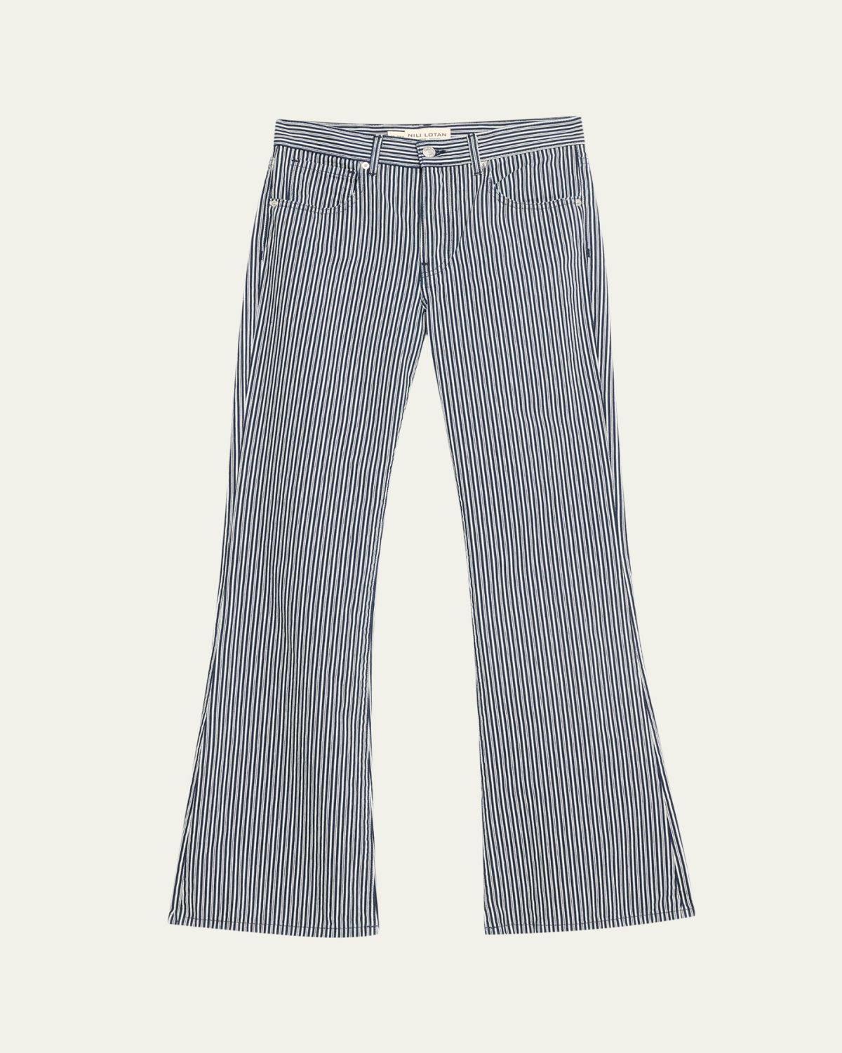 Nili Lotan Celia Striped Flare Jeans