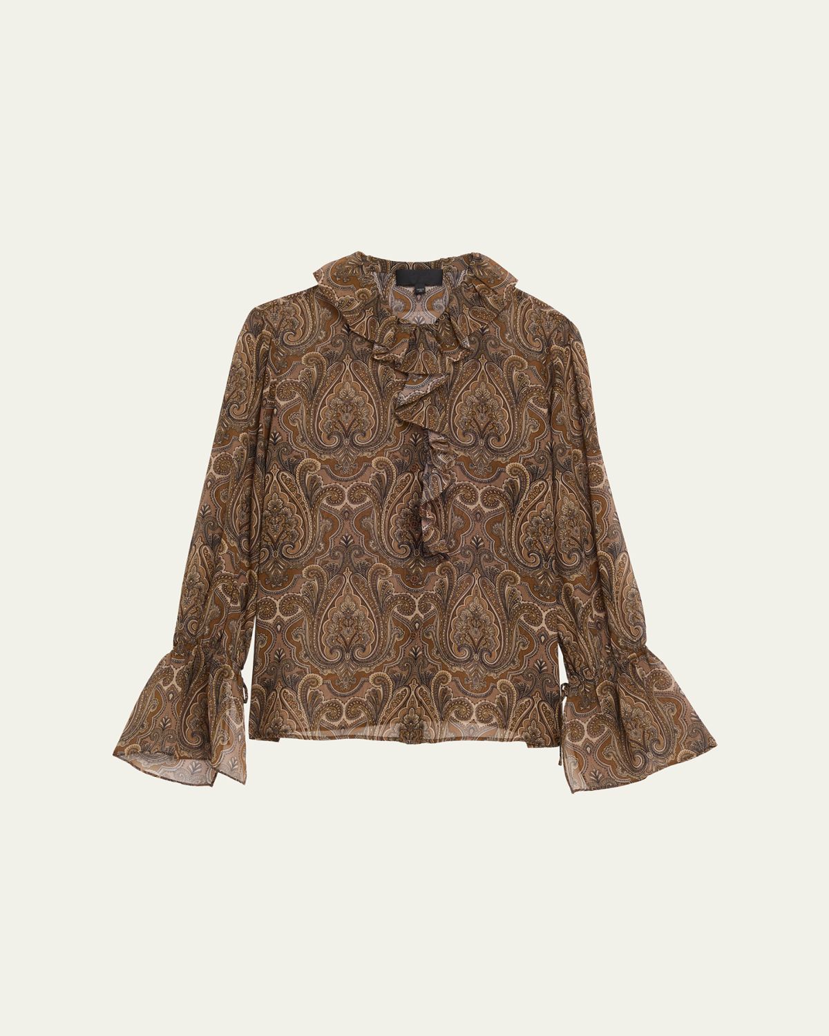 Nili Lotan Cecily Paisley Silk Ruffle Shirt | Thumbnail 6