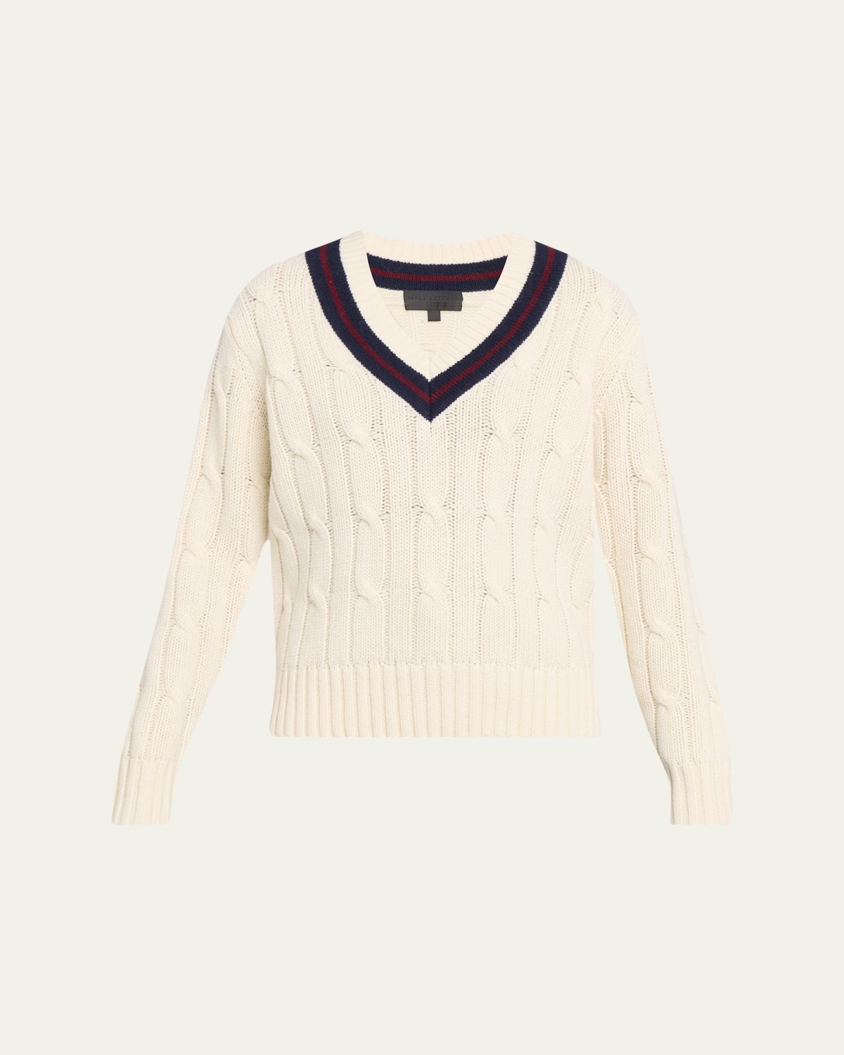 Nili Lotan Fabiana Cable-Knit V-Neck Sweater