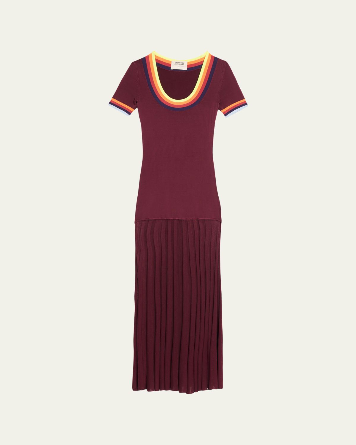 CHRISTOPHER JOHN ROGERS Saucer Neck Short-Sleeve Maxi Dress - Women's Clothing