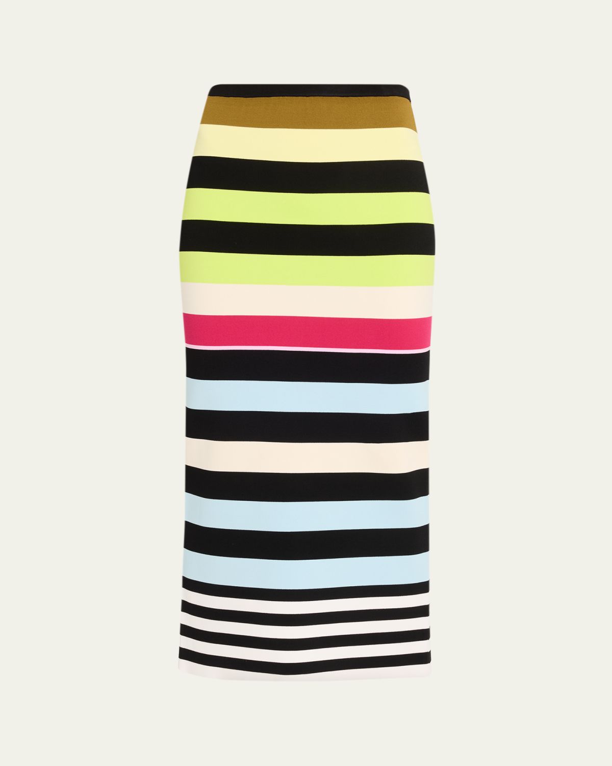 CHRISTOPHER JOHN ROGERS Striped Knit Body-Con Midi Skirt