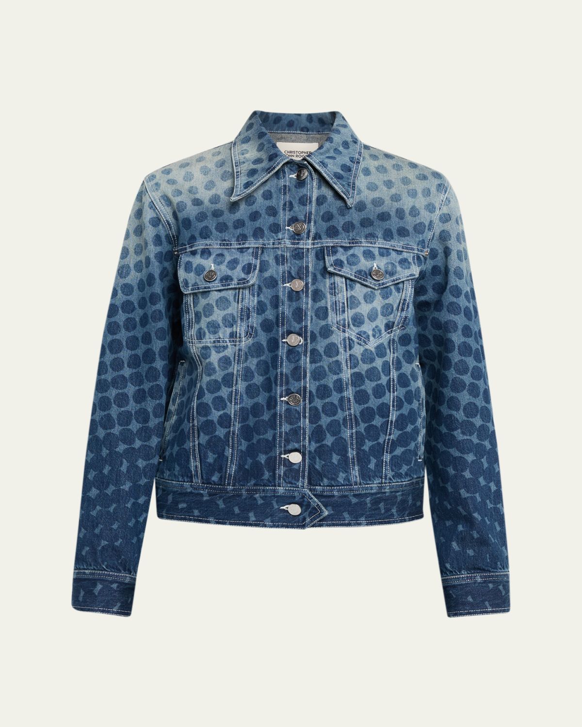 CHRISTOPHER JOHN ROGERS Halftone Wiggle Dot Denim Jacket | Thumbnail 10 CHRISTOPHER JOHN ROGERS Halftone Wiggle Dot Denim Jacket | Thumbnail 10