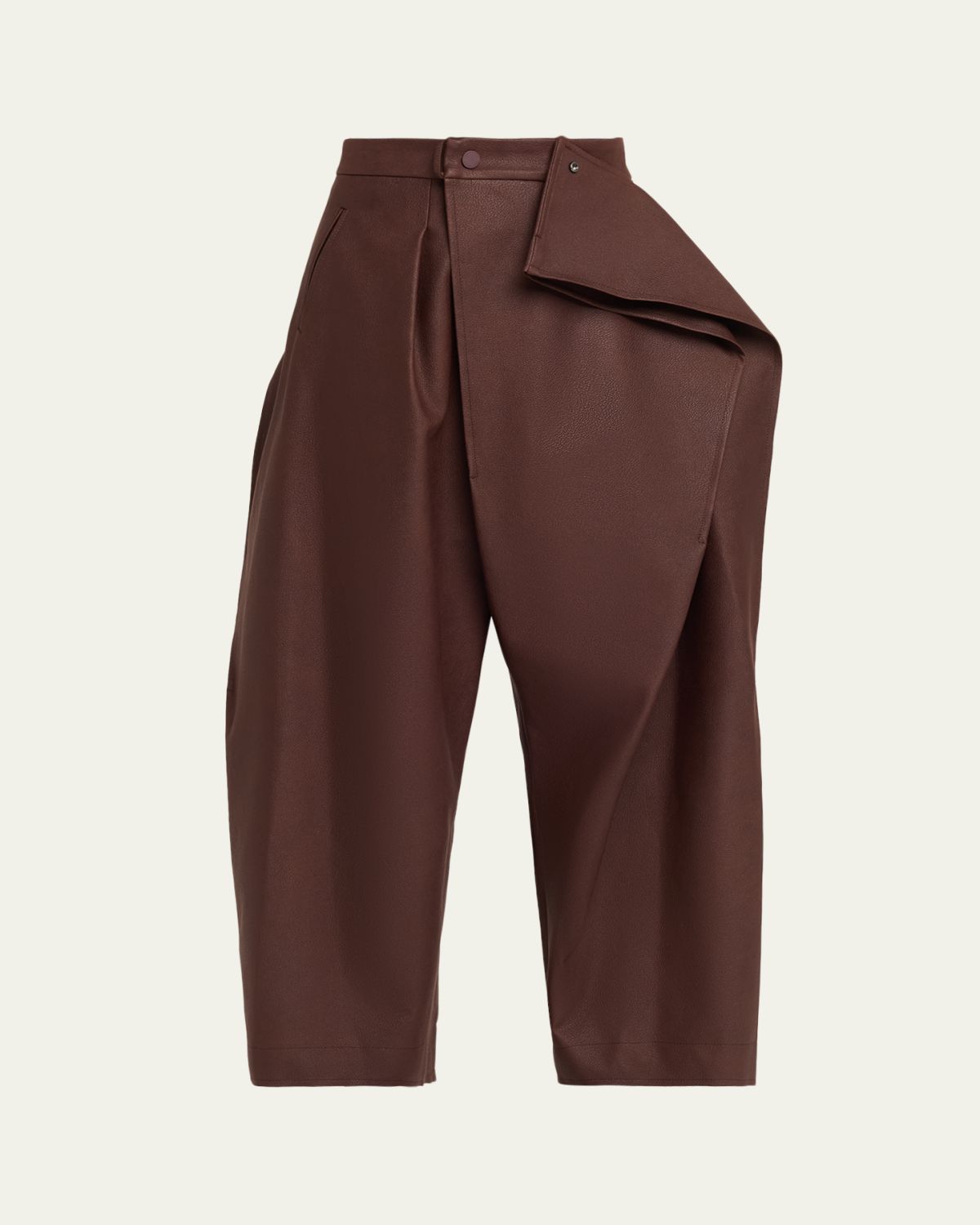 Issey Miyake Pronounced Body Wide-Leg Vegan Leather Pants