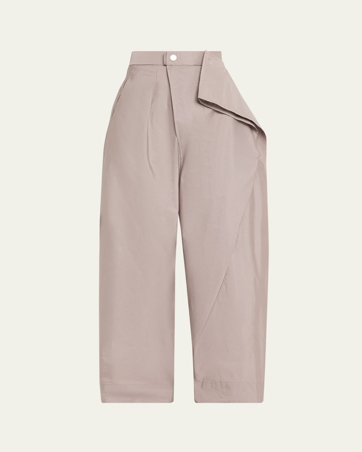 Issey Miyake Akimbo Asymmetric Wide-Leg Twill Pants