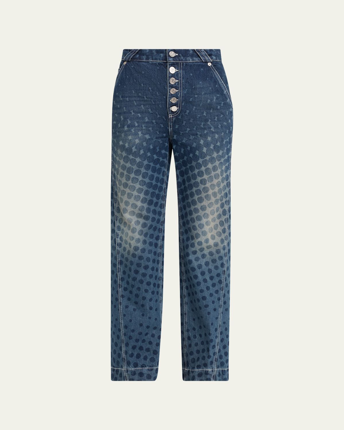 CHRISTOPHER JOHN ROGERS Halftone Wiggle Dot Button-Front Wide-Leg Jeans | Thumbnail 10 CHRISTOPHER JOHN ROGERS Halftone Wiggle Dot Button-Front Wide-Leg Jeans | Thumbnail 10