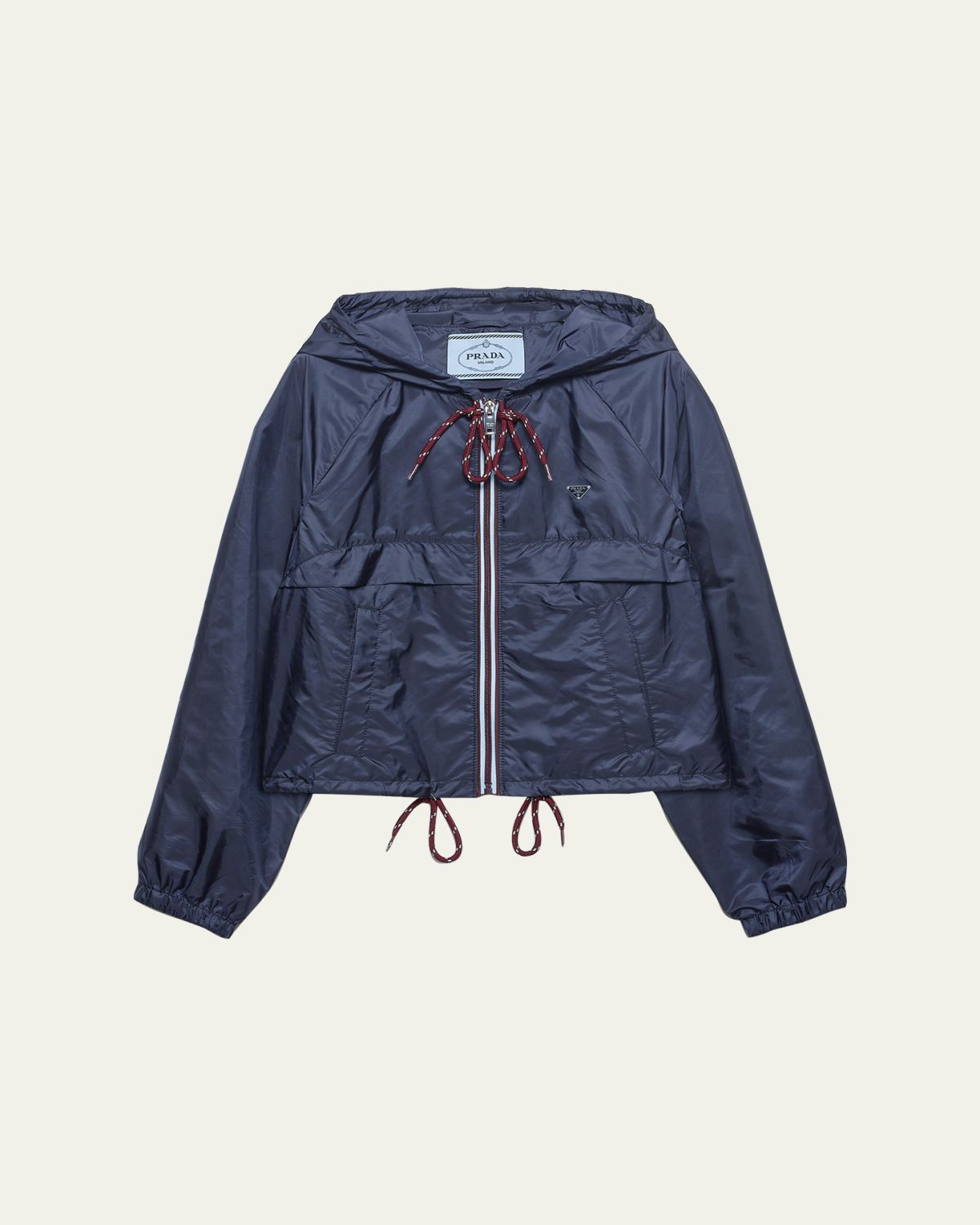 Prada Cropped Re-Nylon Hooded Zip Jacket | Thumbnail 6