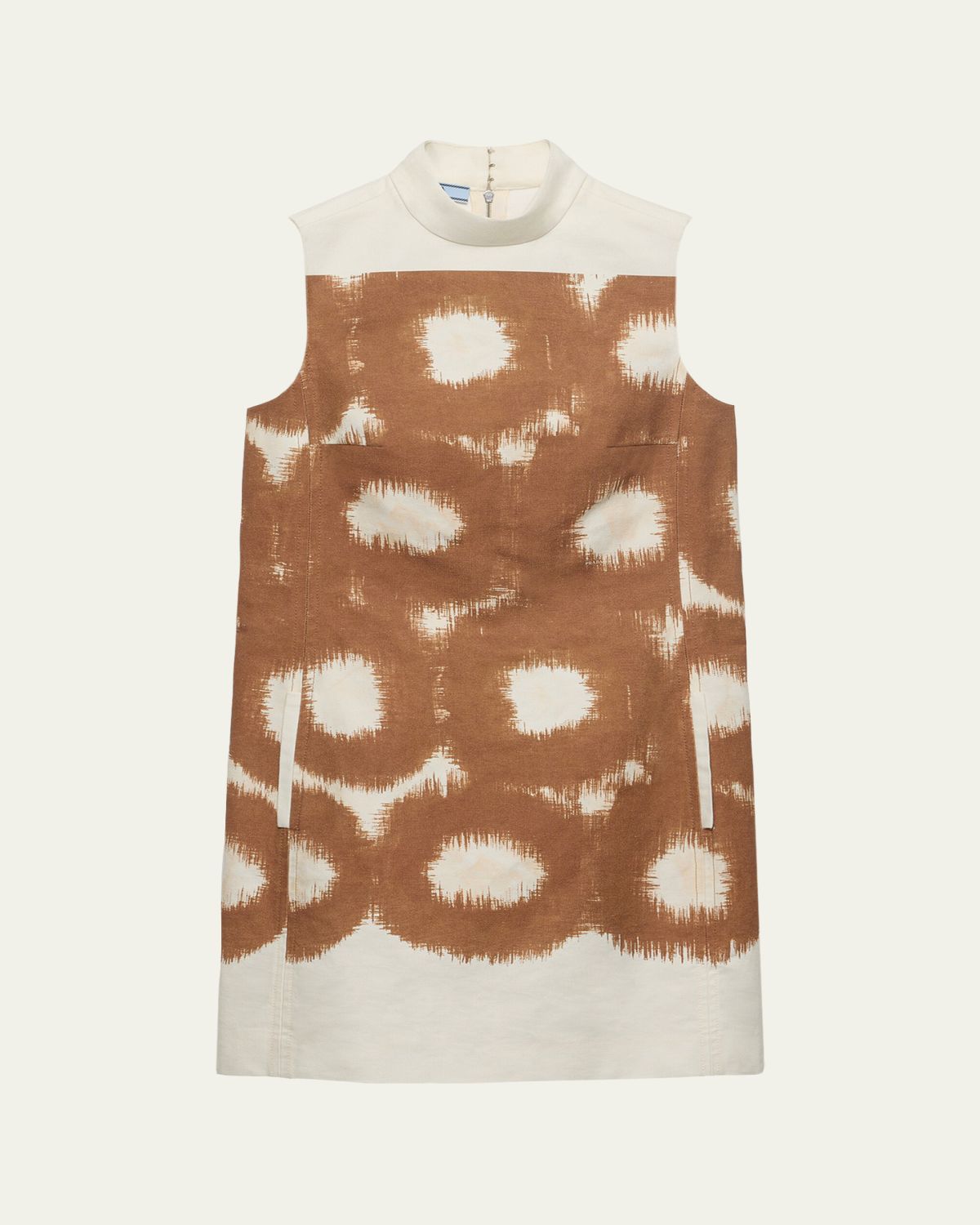 Prada Circle-Print Canvas Sleeveless Mini Dress