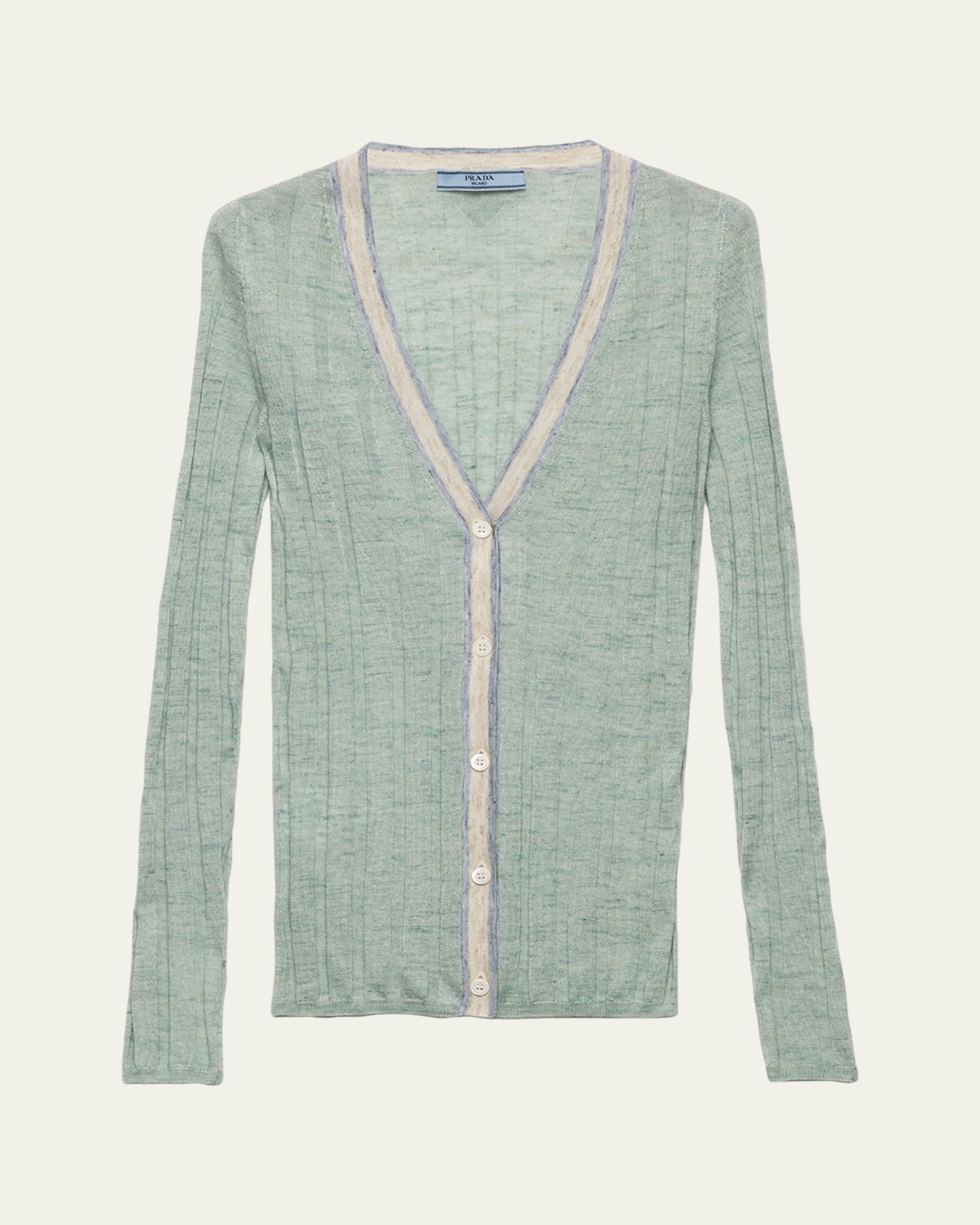 Prada Ribbed Cashmere Silk Cardigan