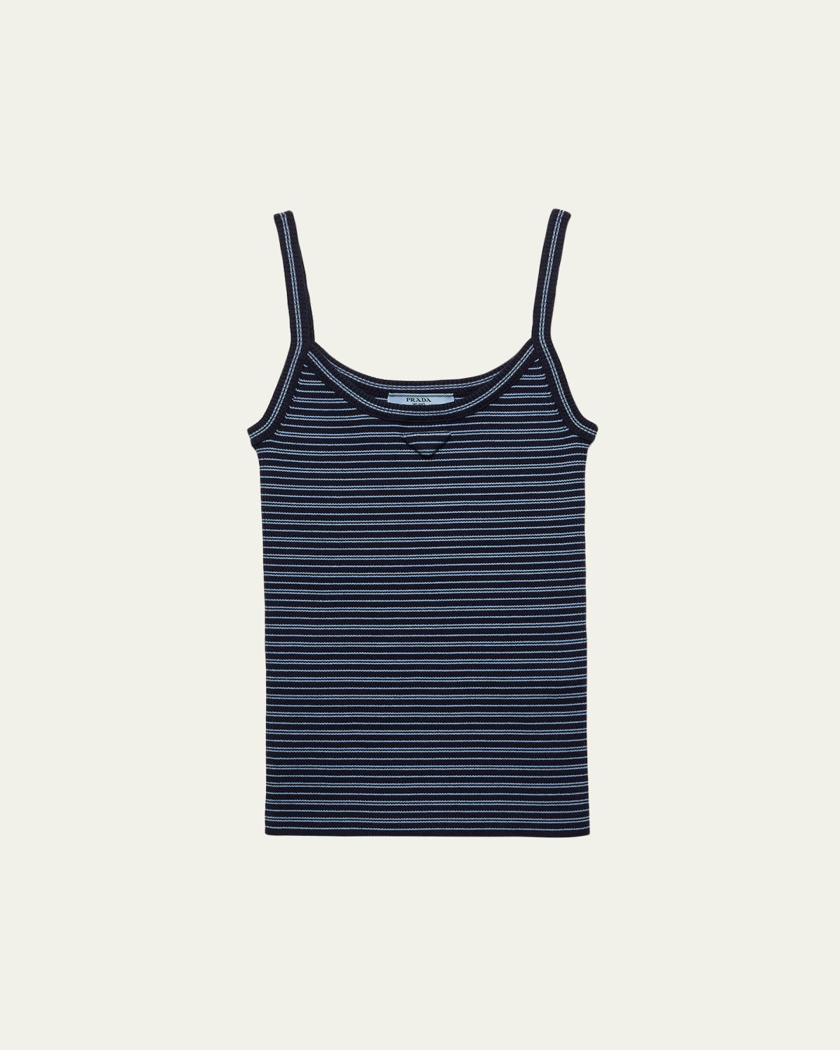 Prada Striped Cotton Knit Tank Top