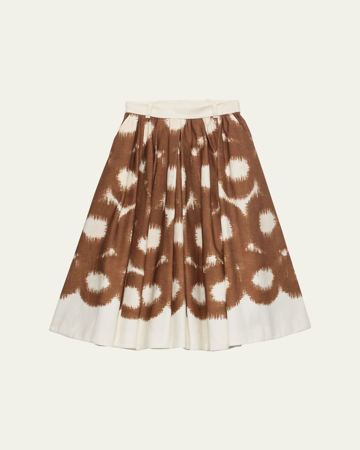 Prada Abstract-Print Canvas Pleated A-Line Skirt | Thumbnail 4 Prada Abstract-Print Canvas Pleated A-Line Skirt | Thumbnail 4