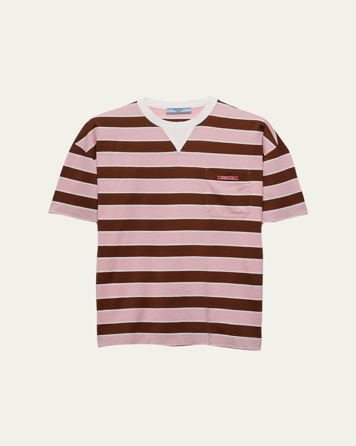 Prada Striped Jersey Short-Sleeve T-Shirt