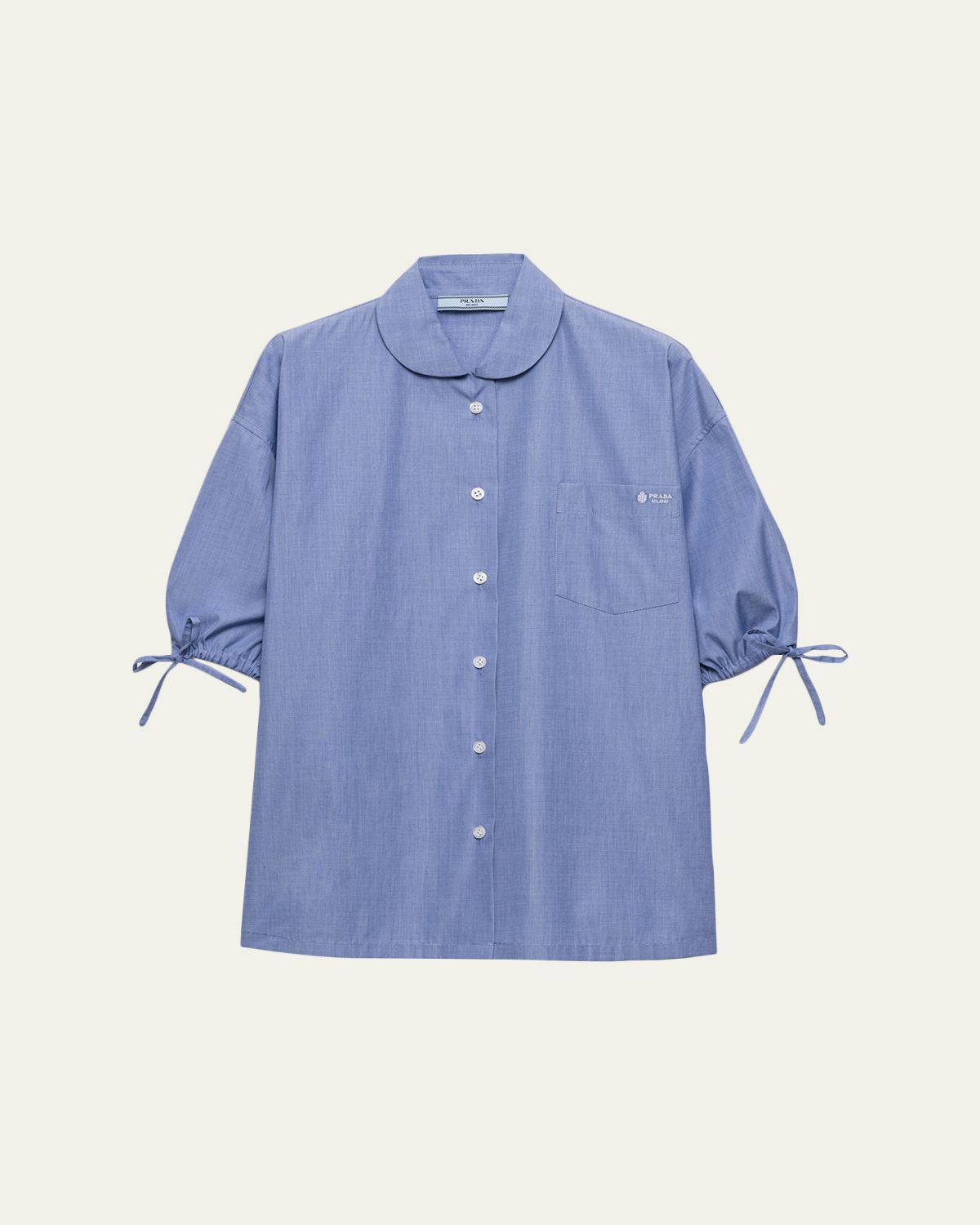Prada Puff-Sleeve Cotton Button-Down Top | Thumbnail 6 Prada Puff-Sleeve Cotton Button-Down Top | Thumbnail 6