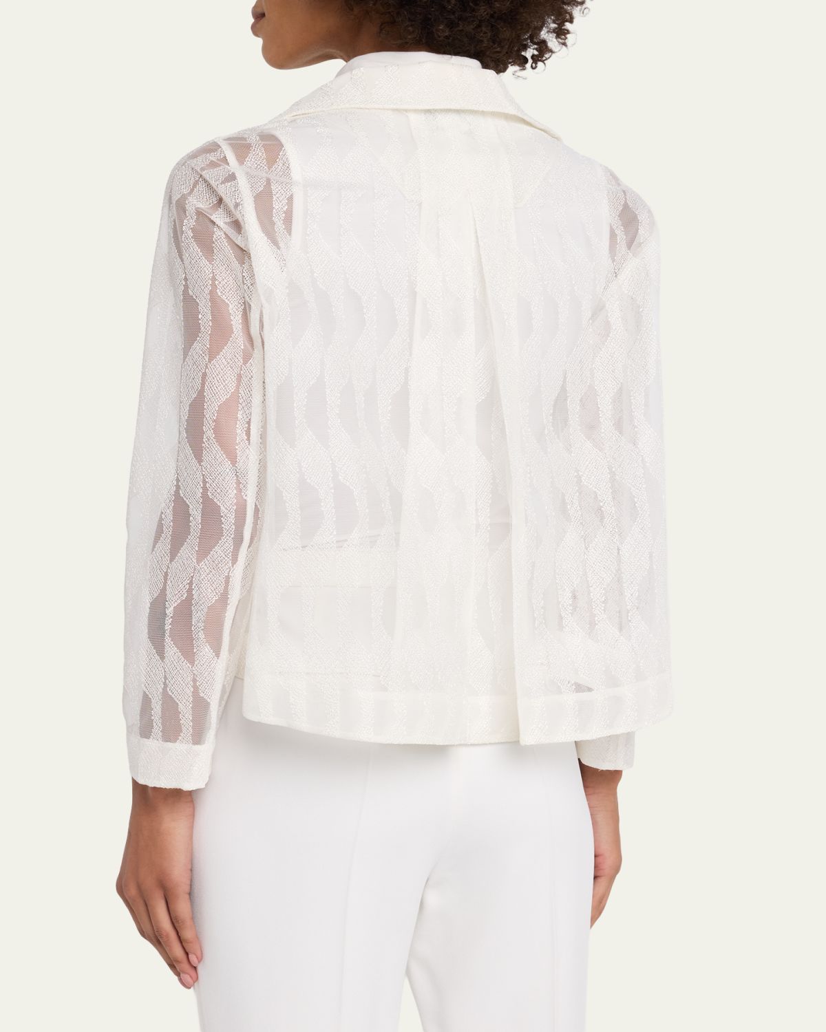 Akris Castro High Plains Embroidered Tulle Jacket | Thumbnail 3 Akris Castro High Plains Embroidered Tulle Jacket | Thumbnail 3