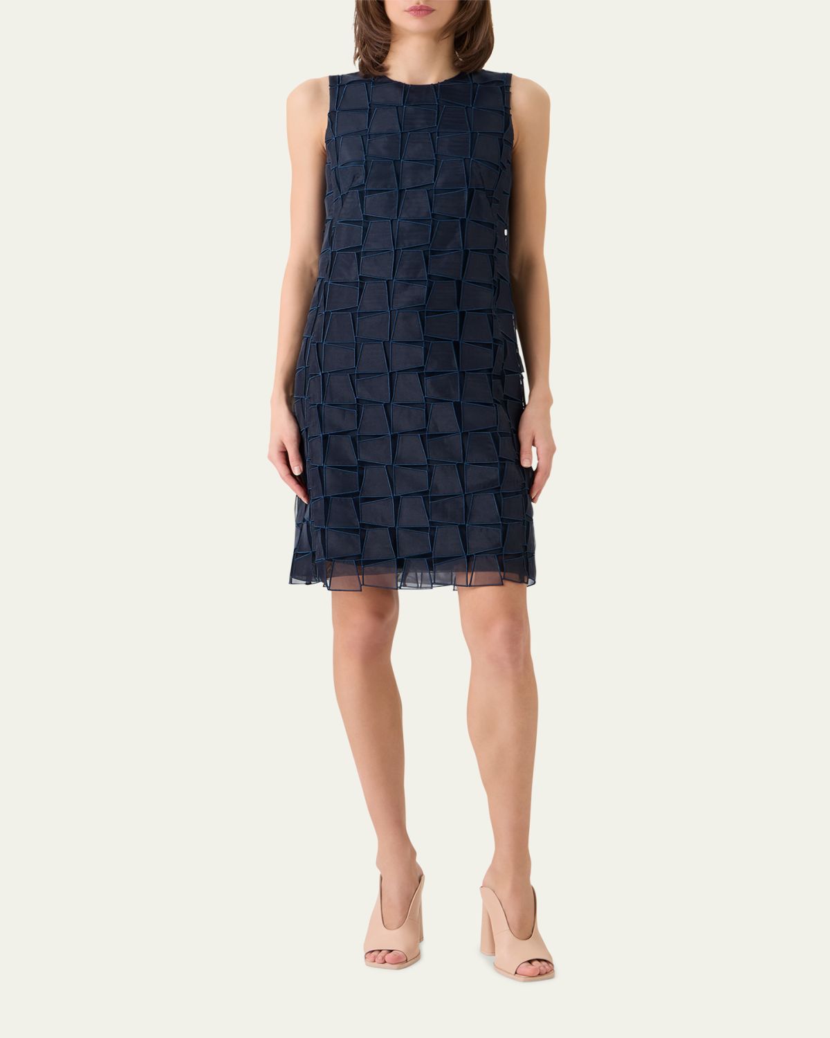 Akris Organza Trapezoid Embroidered Sheath Dress | Thumbnail 2