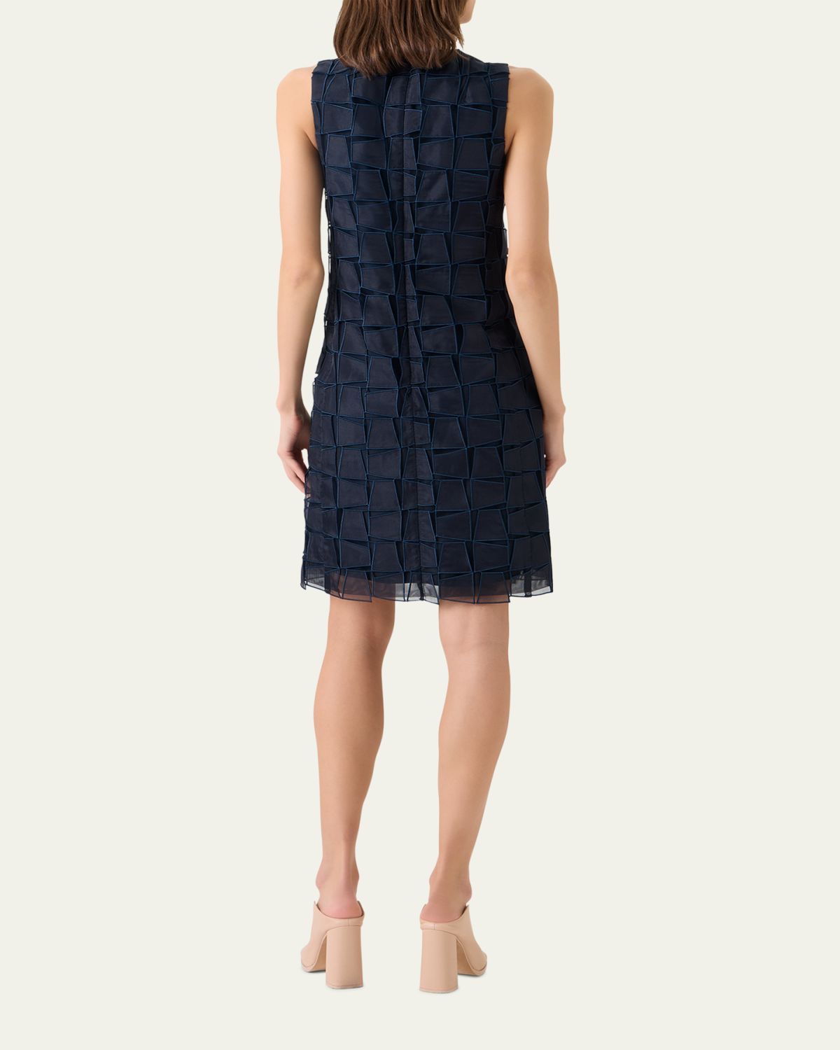 Akris Organza Trapezoid Embroidered Sheath Dress | Thumbnail 3