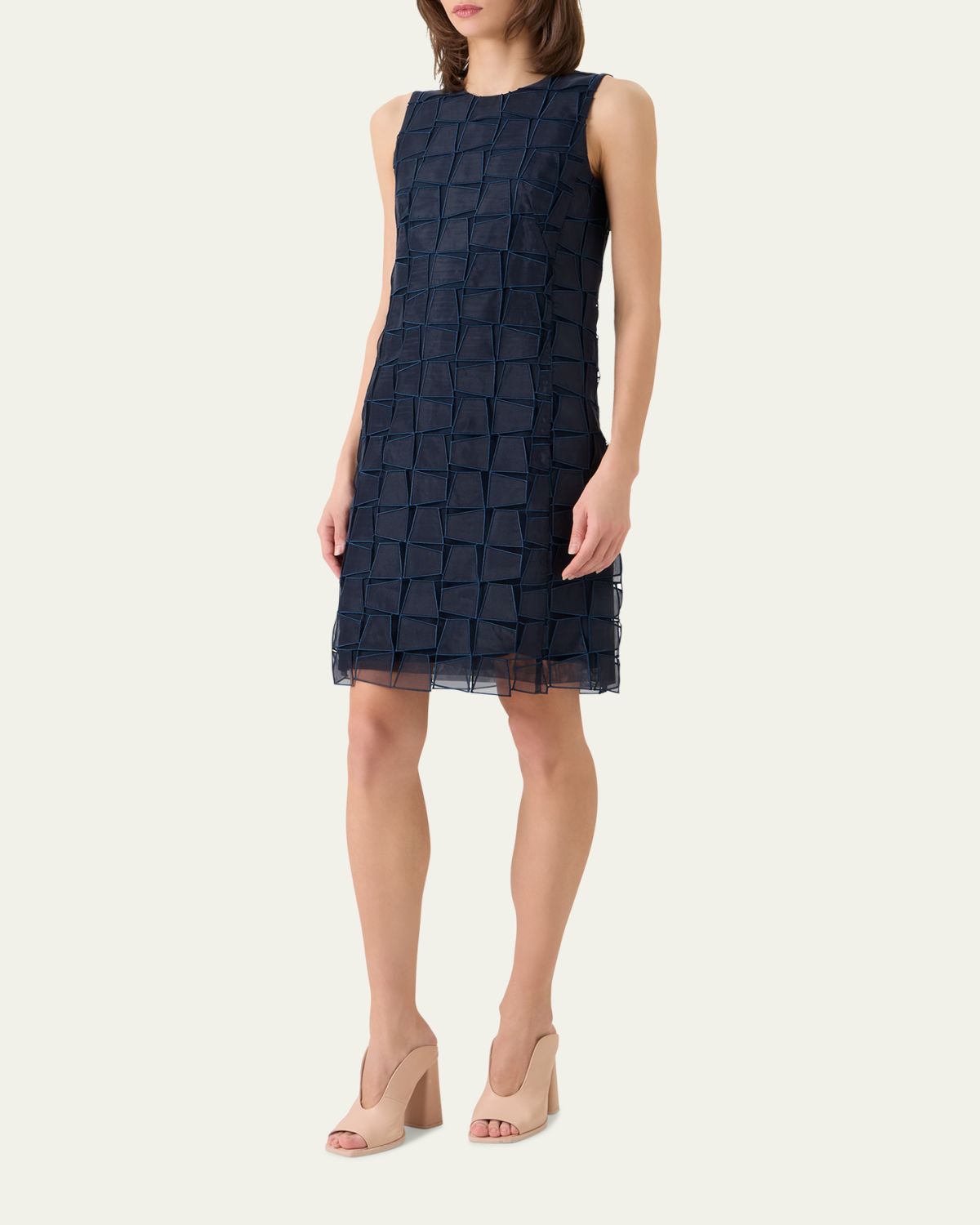 Akris Organza Trapezoid Embroidered Sheath Dress | Thumbnail 4