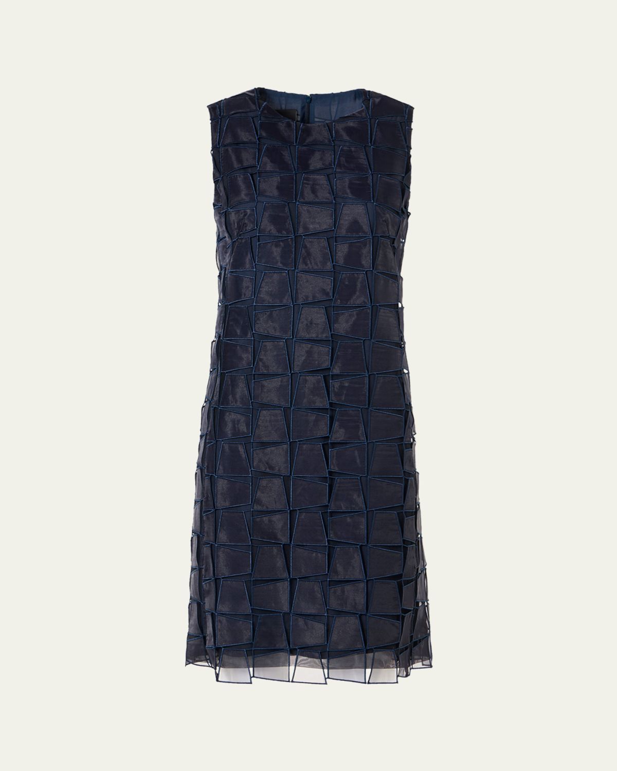 Akris Organza Trapezoid Embroidered Sheath Dress
