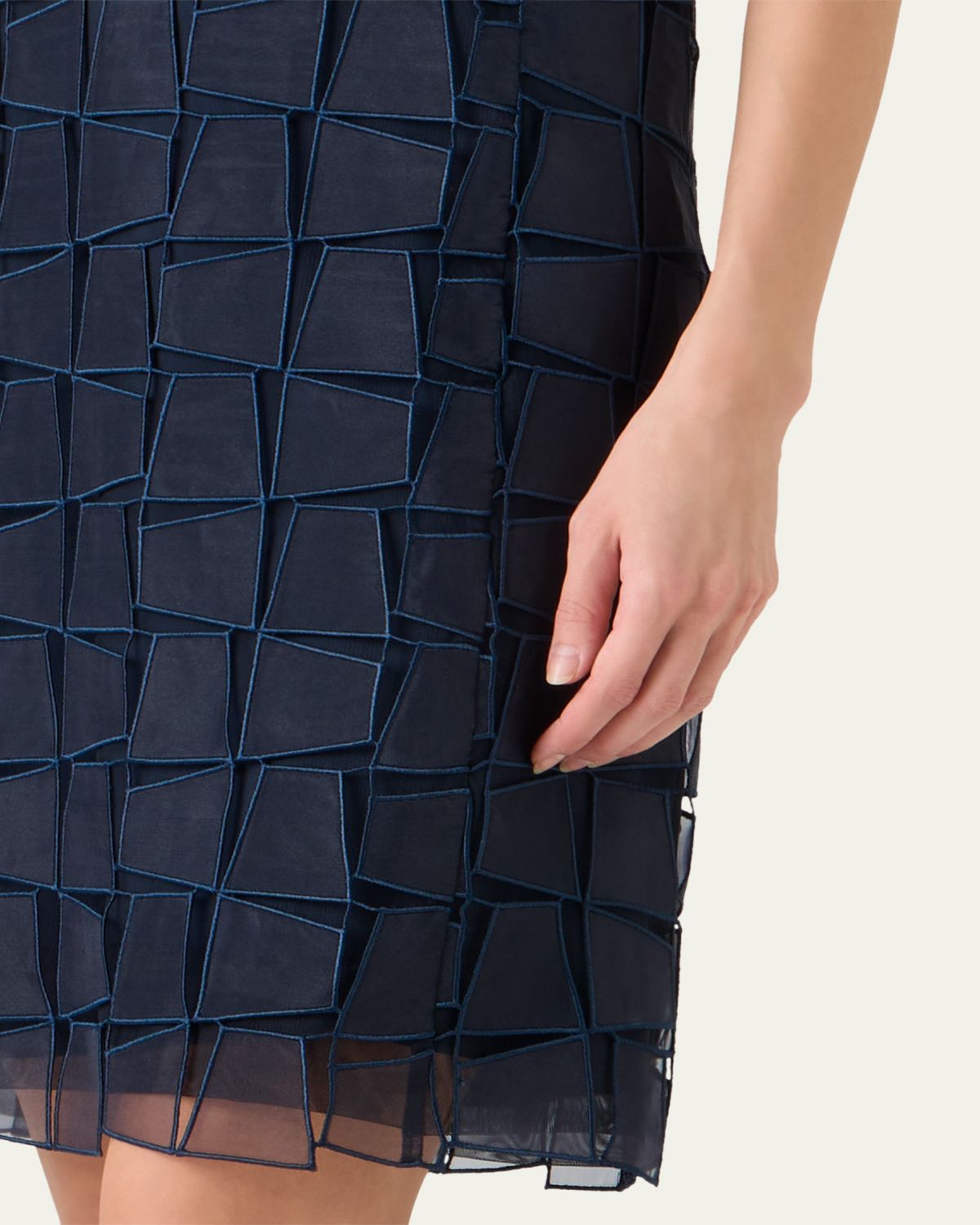 Akris Organza Trapezoid Embroidered Sheath Dress | Thumbnail 5