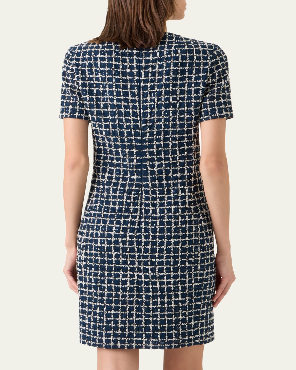 Akris 3D Check Embroidered Sheath Dress | Thumbnail 3 Akris 3D Check Embroidered Sheath Dress | Thumbnail 3