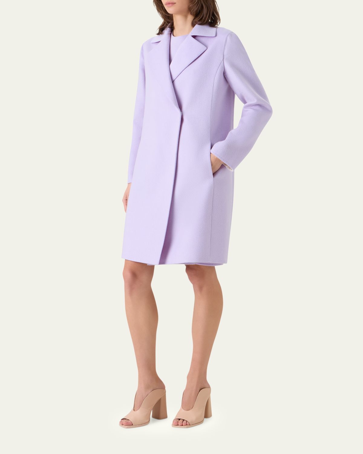 Akris Bera Cashmere-Silk Knee-Length Coat | Thumbnail 4 Akris Bera Cashmere-Silk Knee-Length Coat | Thumbnail 4