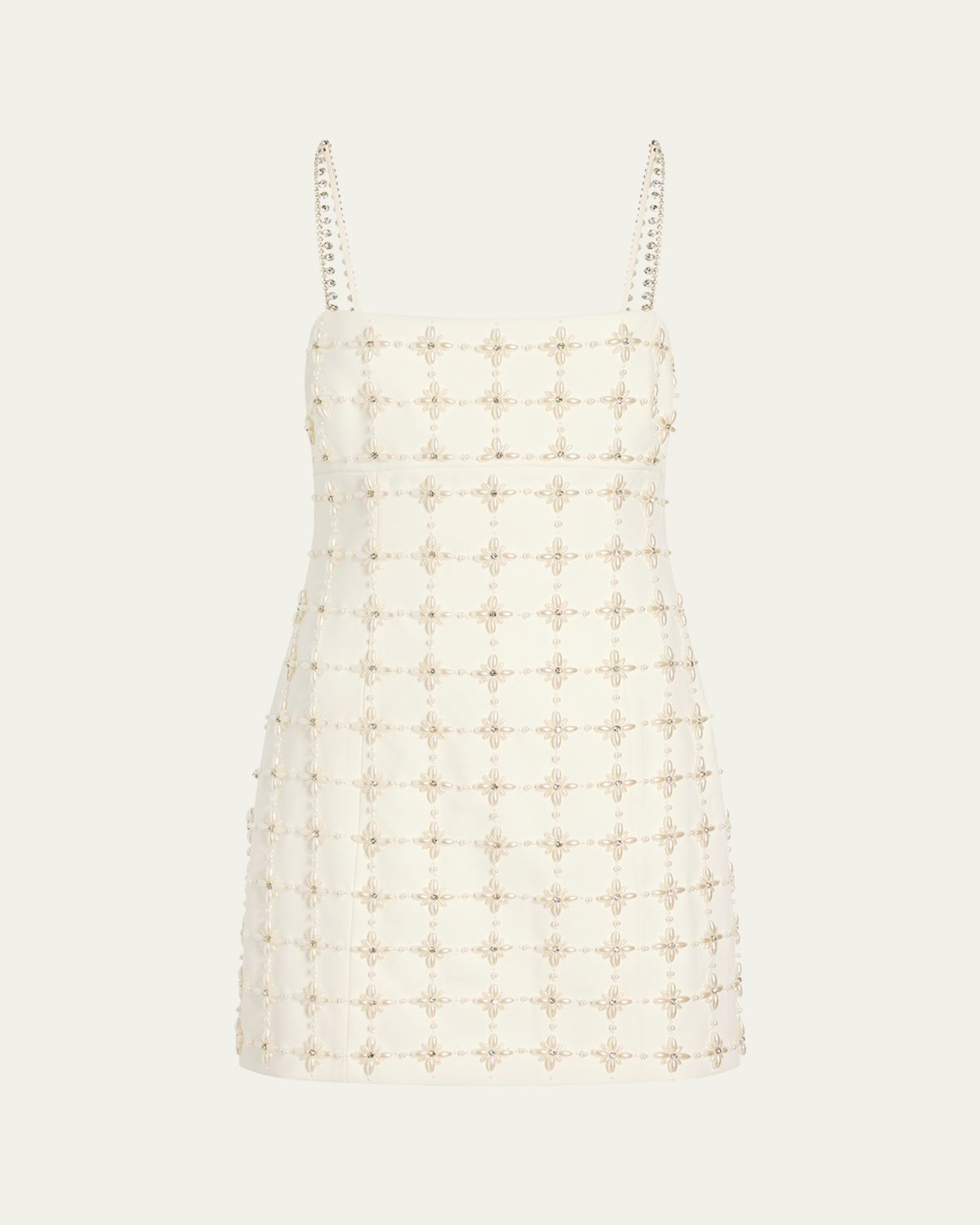 Cinq a Sept Iris Pearl Crystal Satin Mini Dress